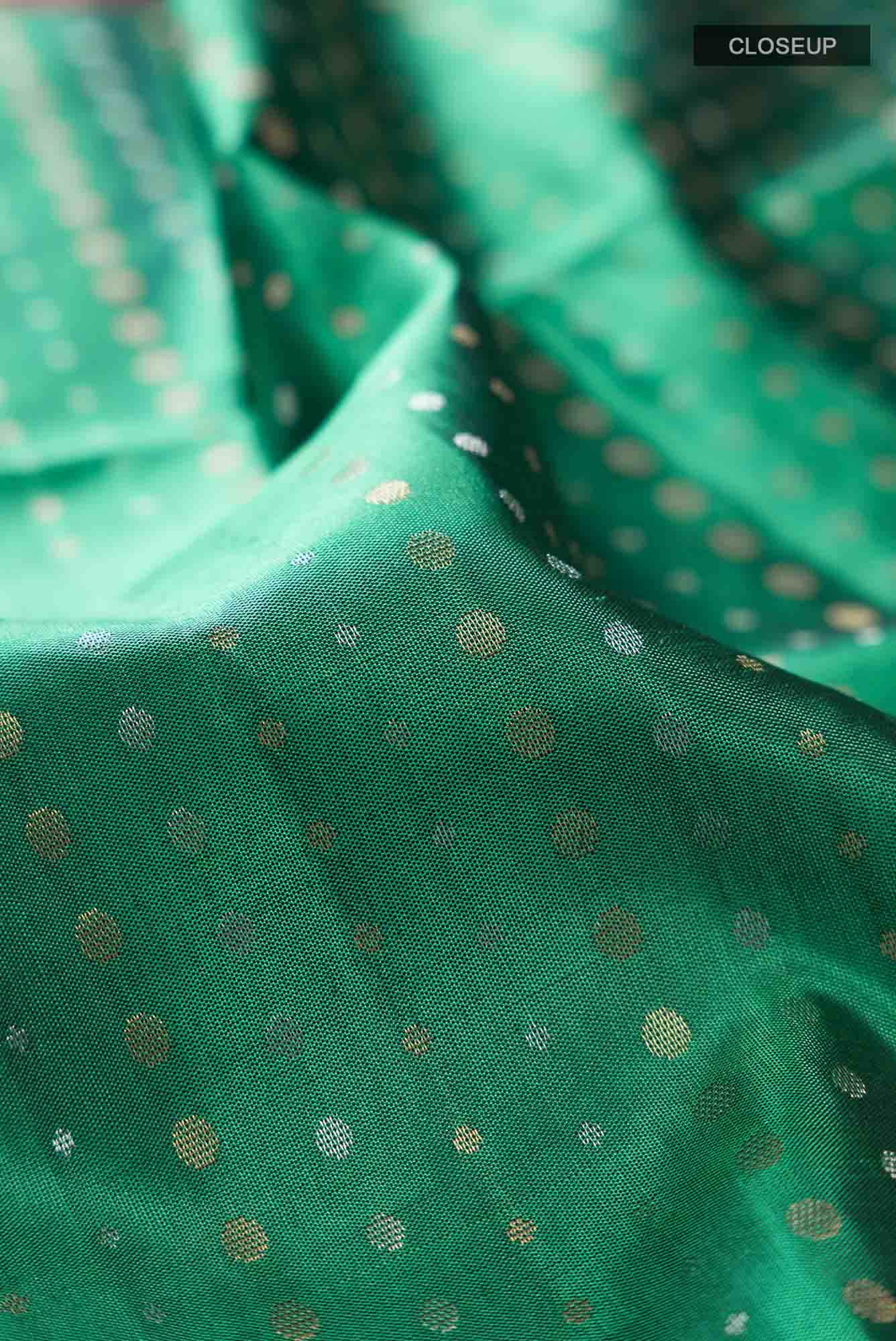 Green Dual Tone Soft Silk Saree