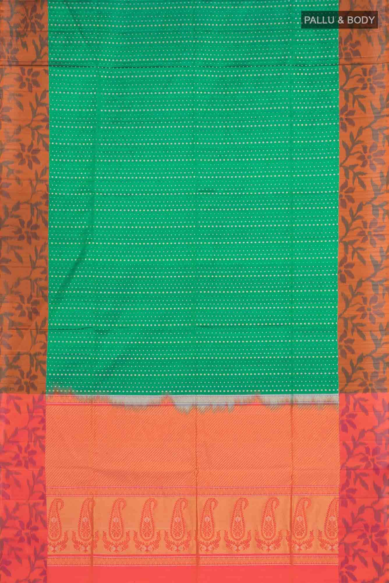 Green Dual Tone Soft Silk Saree