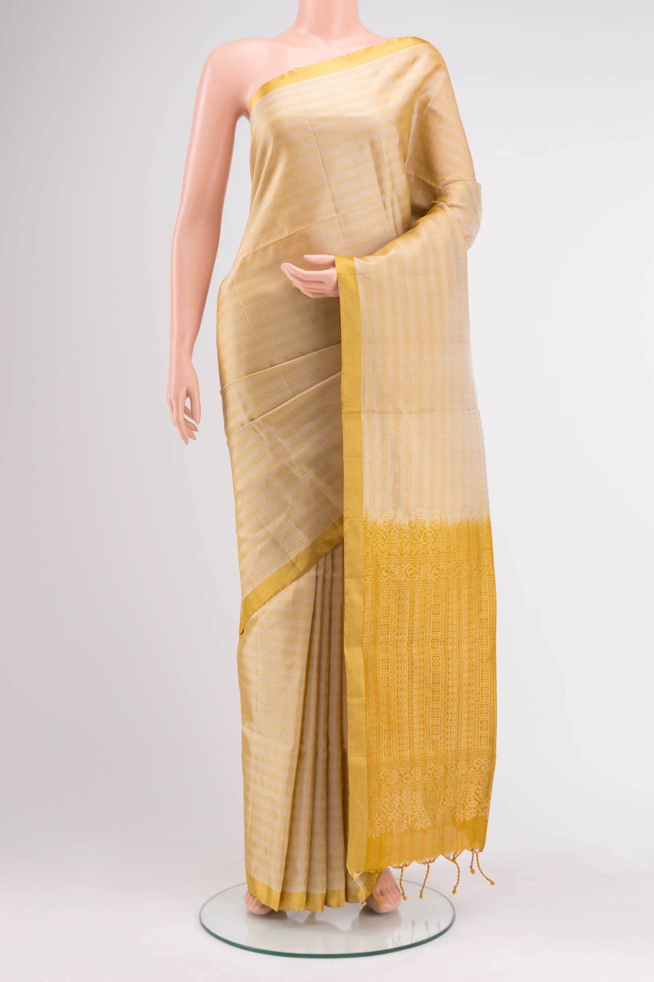 Cream Soft Silk Saree