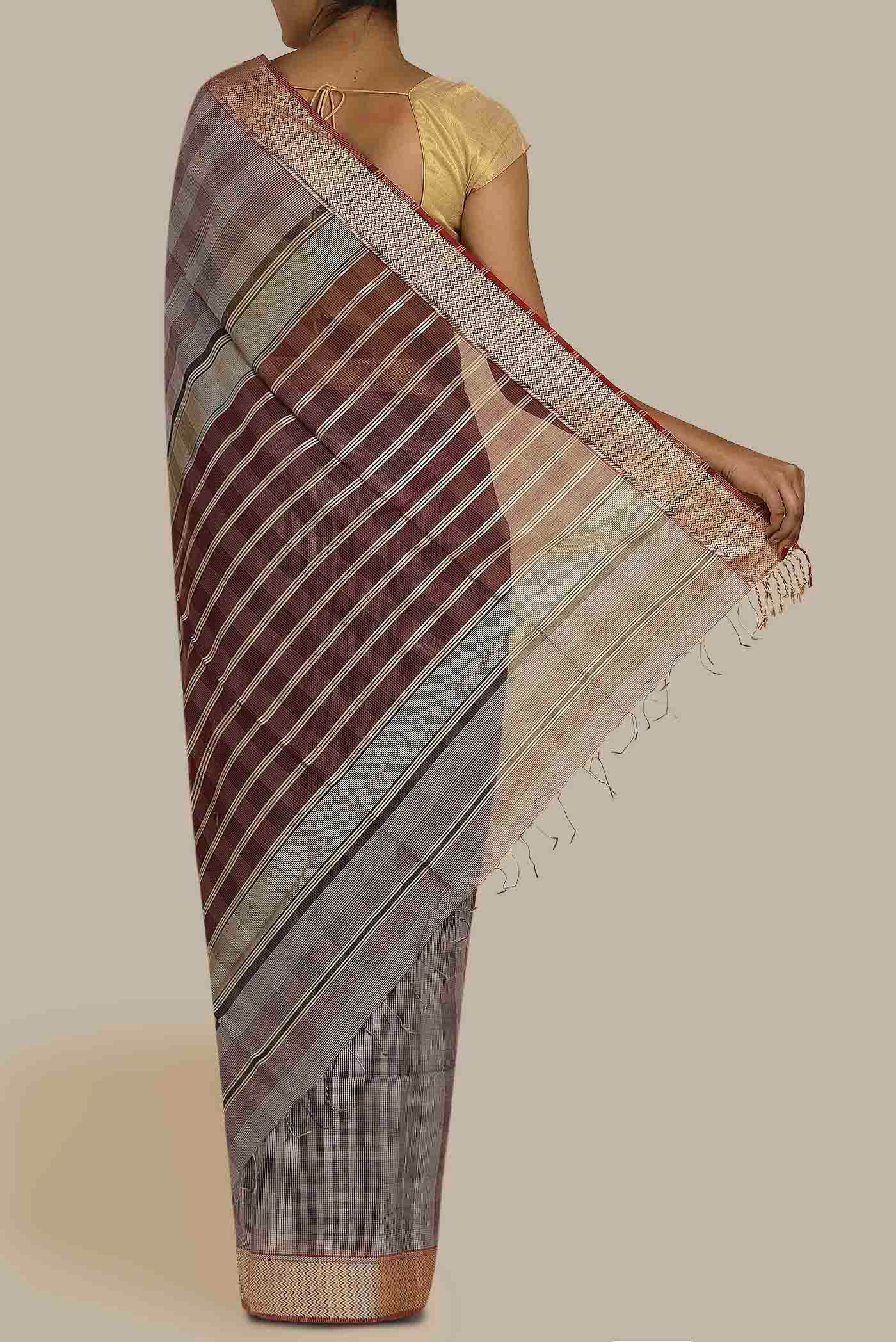 Multi Maheshwari Silk Cotton Saree