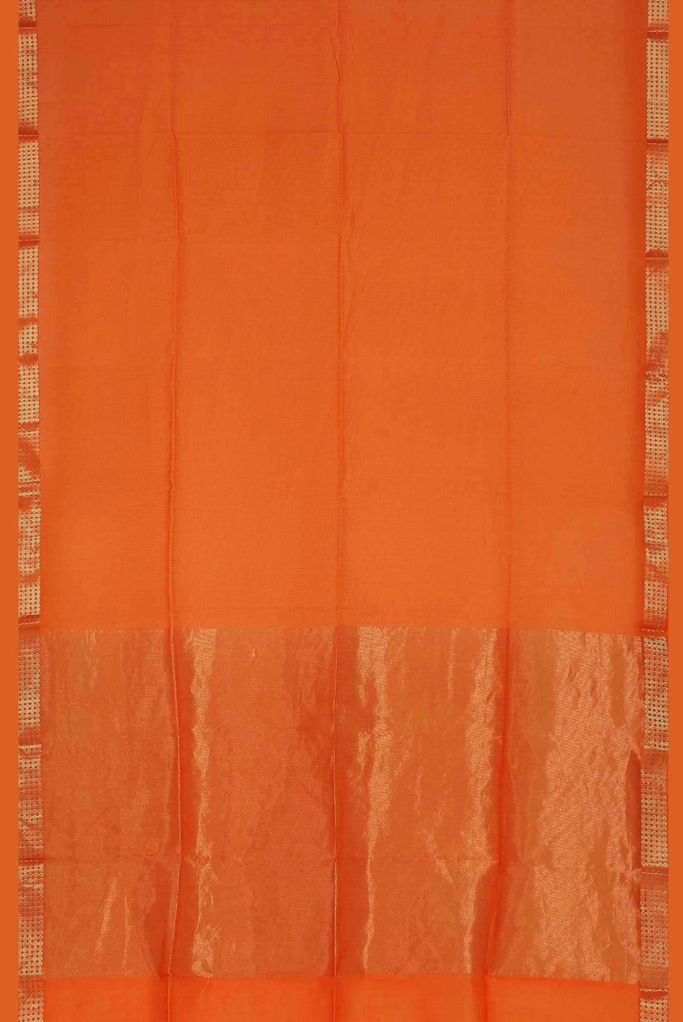 Orange Maheshwari Silk Saree