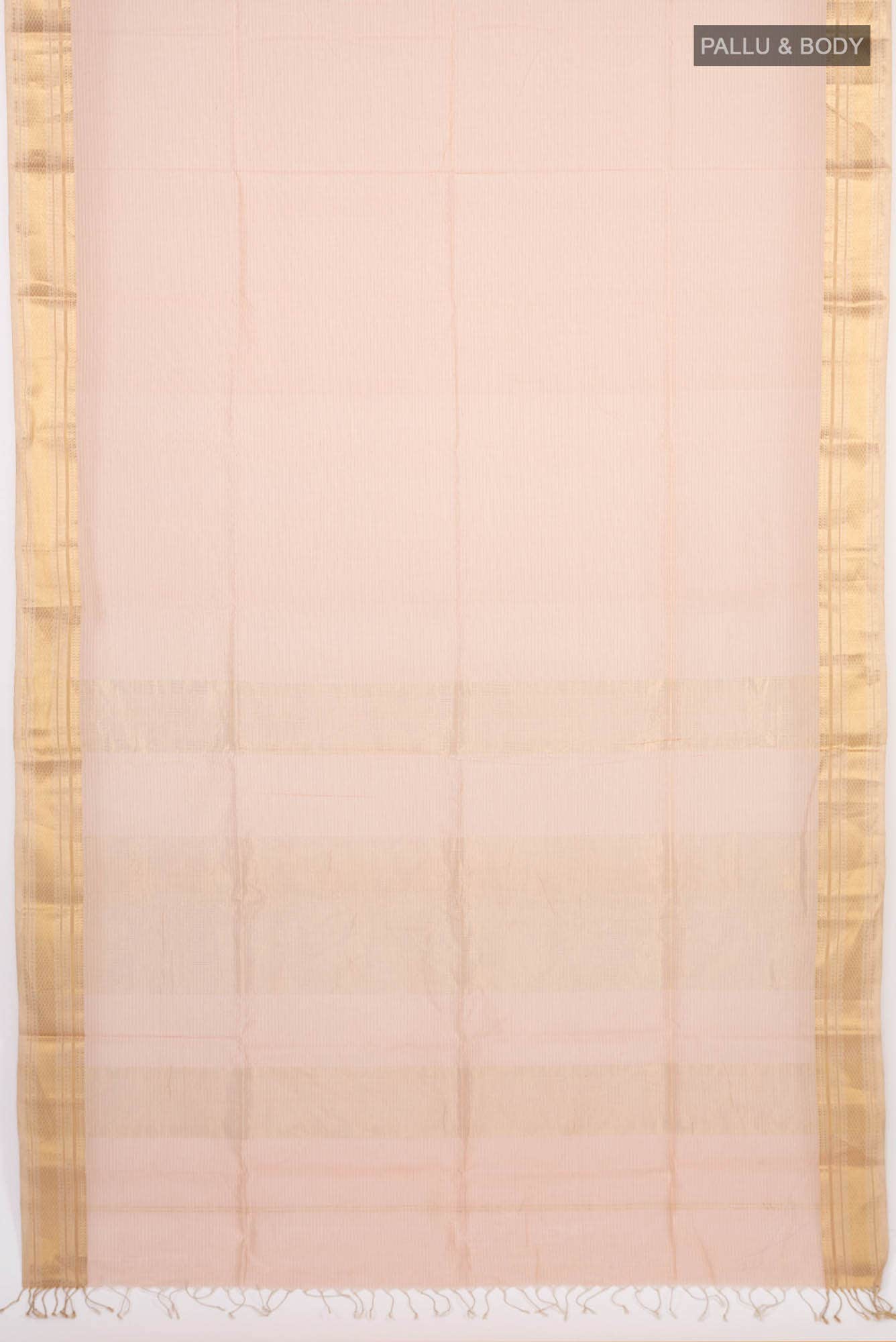 Peach Maheshwari Silk Cotton Saree