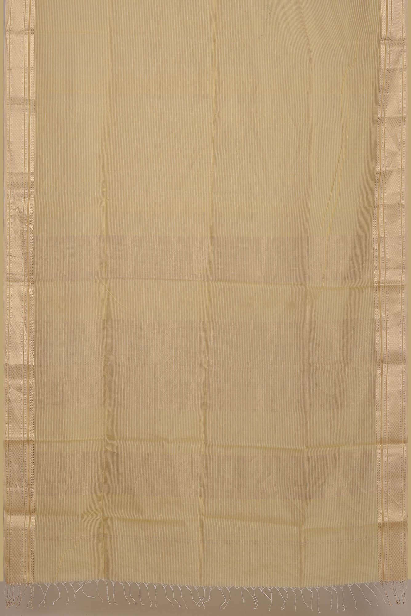 Cream Maheshwari Silk Cotton Saree