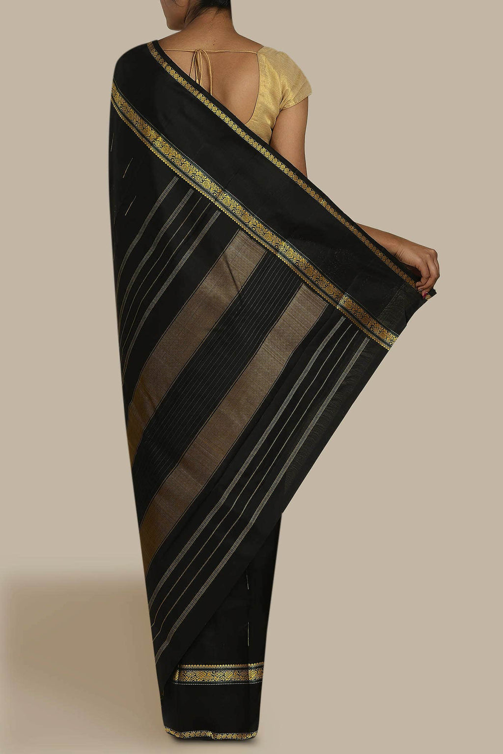 Black Kanchipuram Silk Saree
