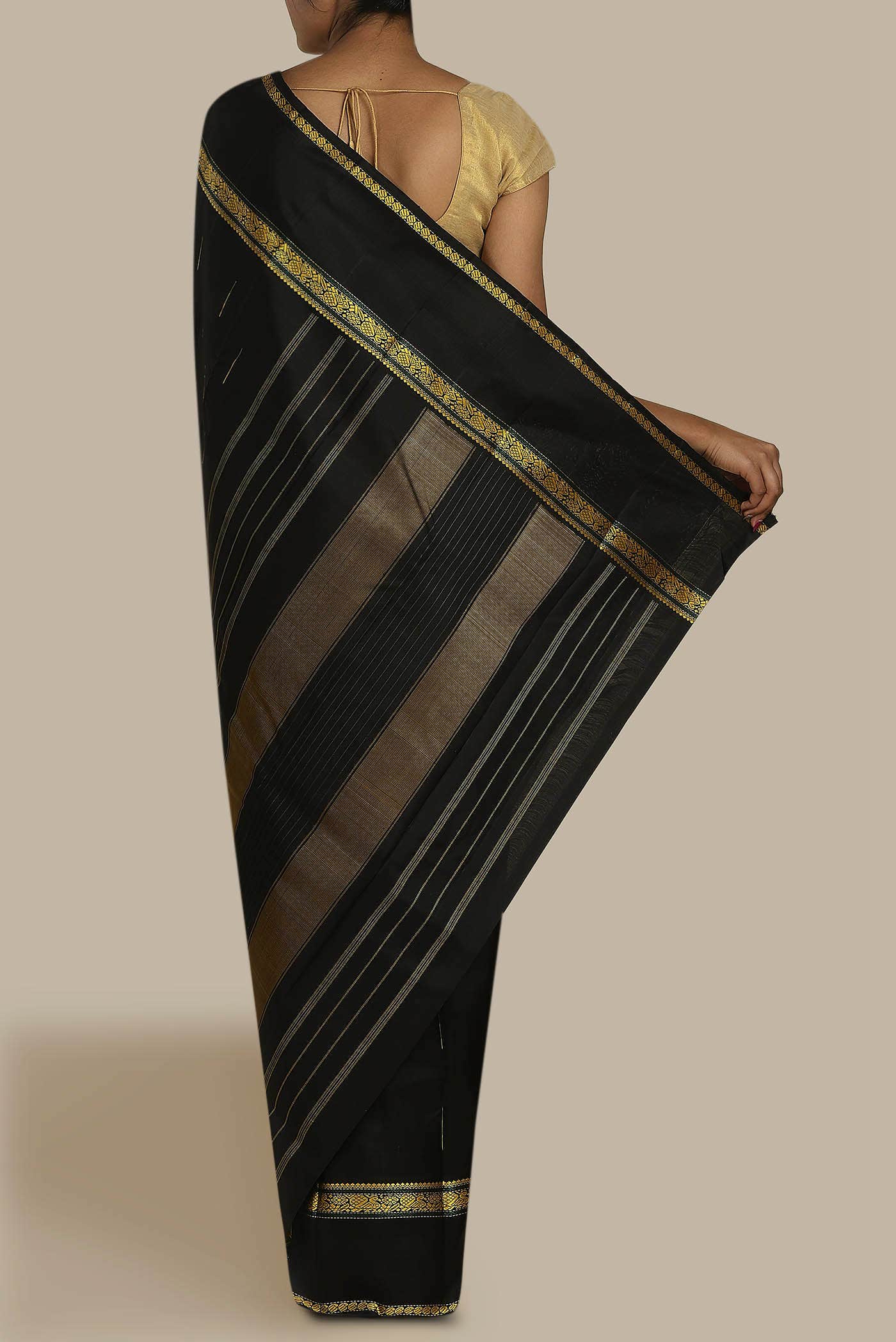 Black Kanchipuram Silk Saree