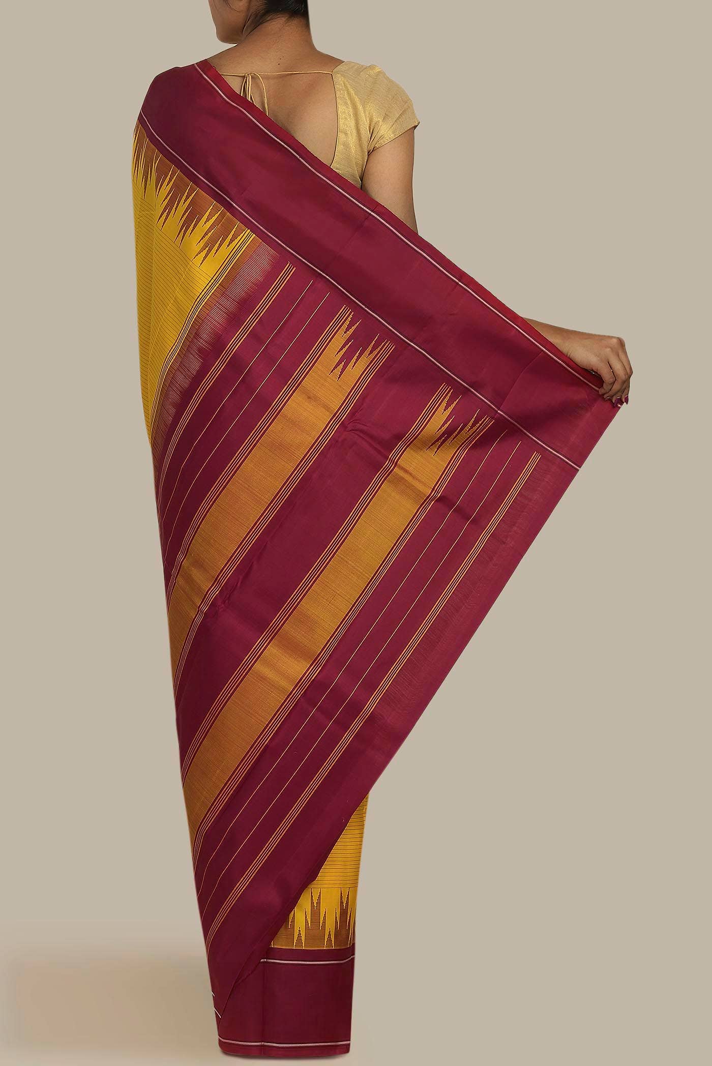 Yellow Kanchipuram Silk Saree