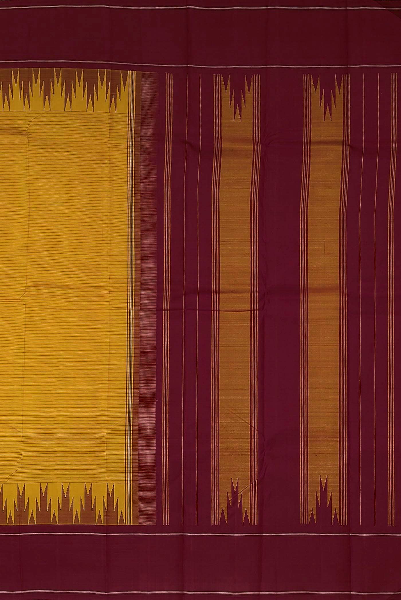 Yellow Kanchipuram Silk Saree