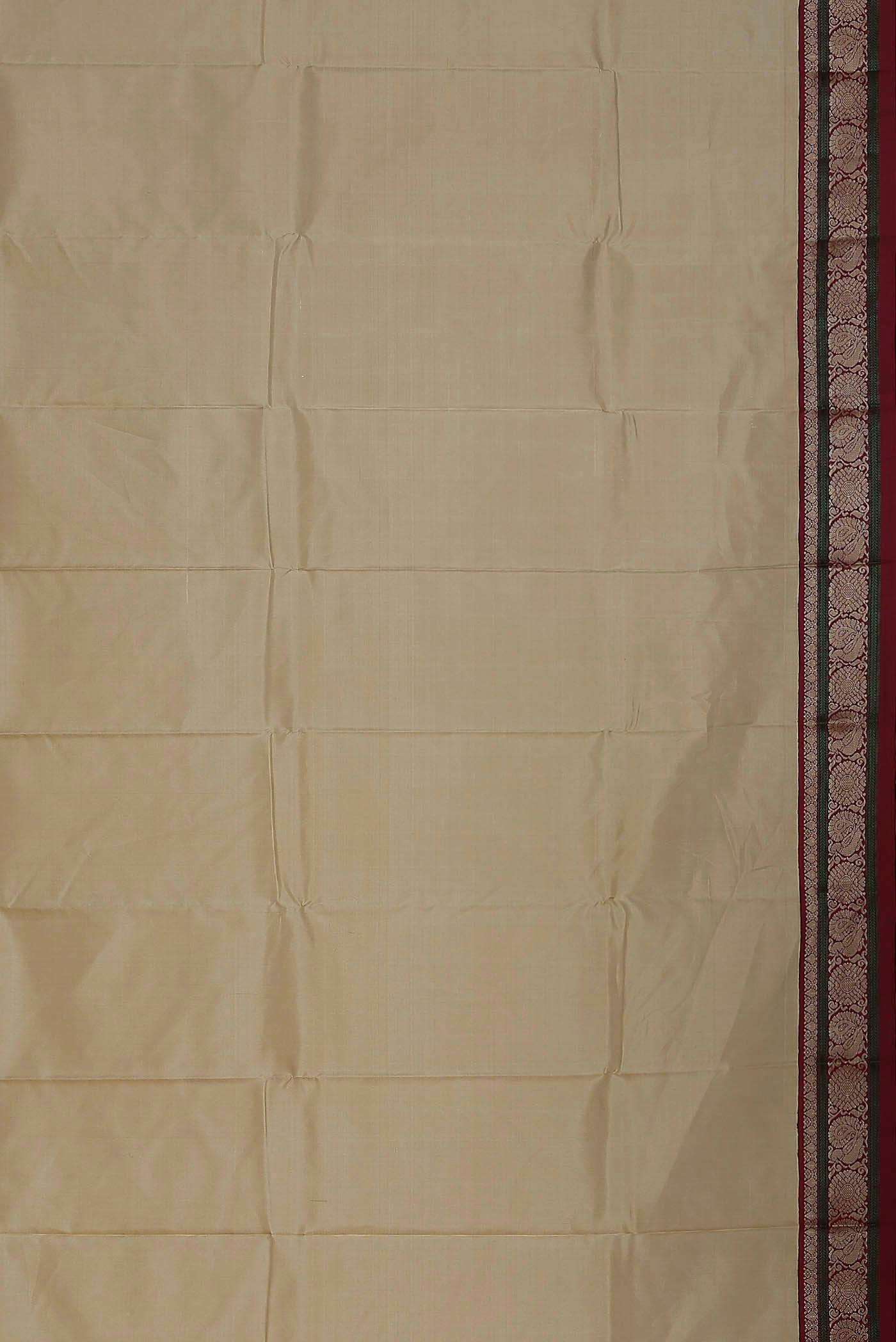 Cream Kanchipuram Silk Saree