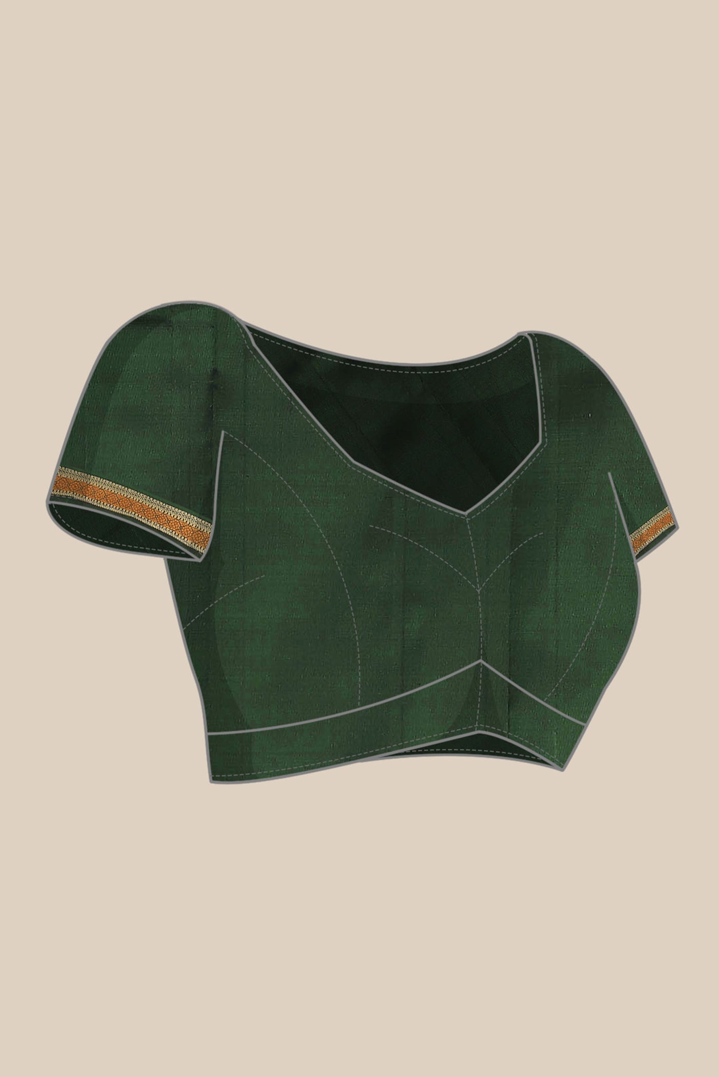 Bottle Green Kanchipuram Silk Saree