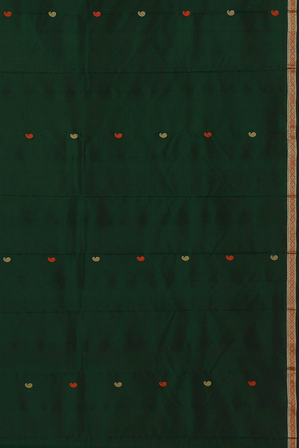Bottle Green Kanchipuram Silk Saree