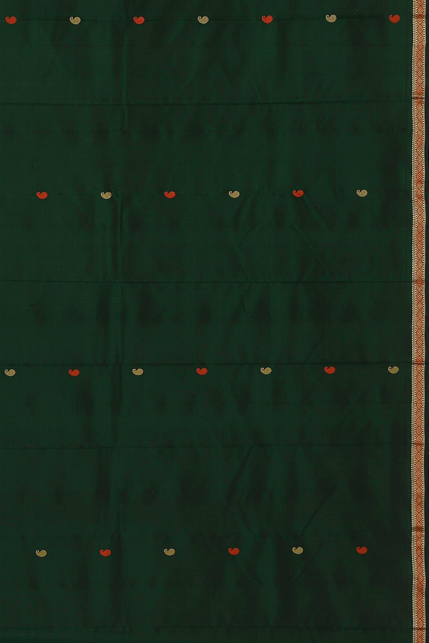 Bottle Green Kanchipuram Silk Saree