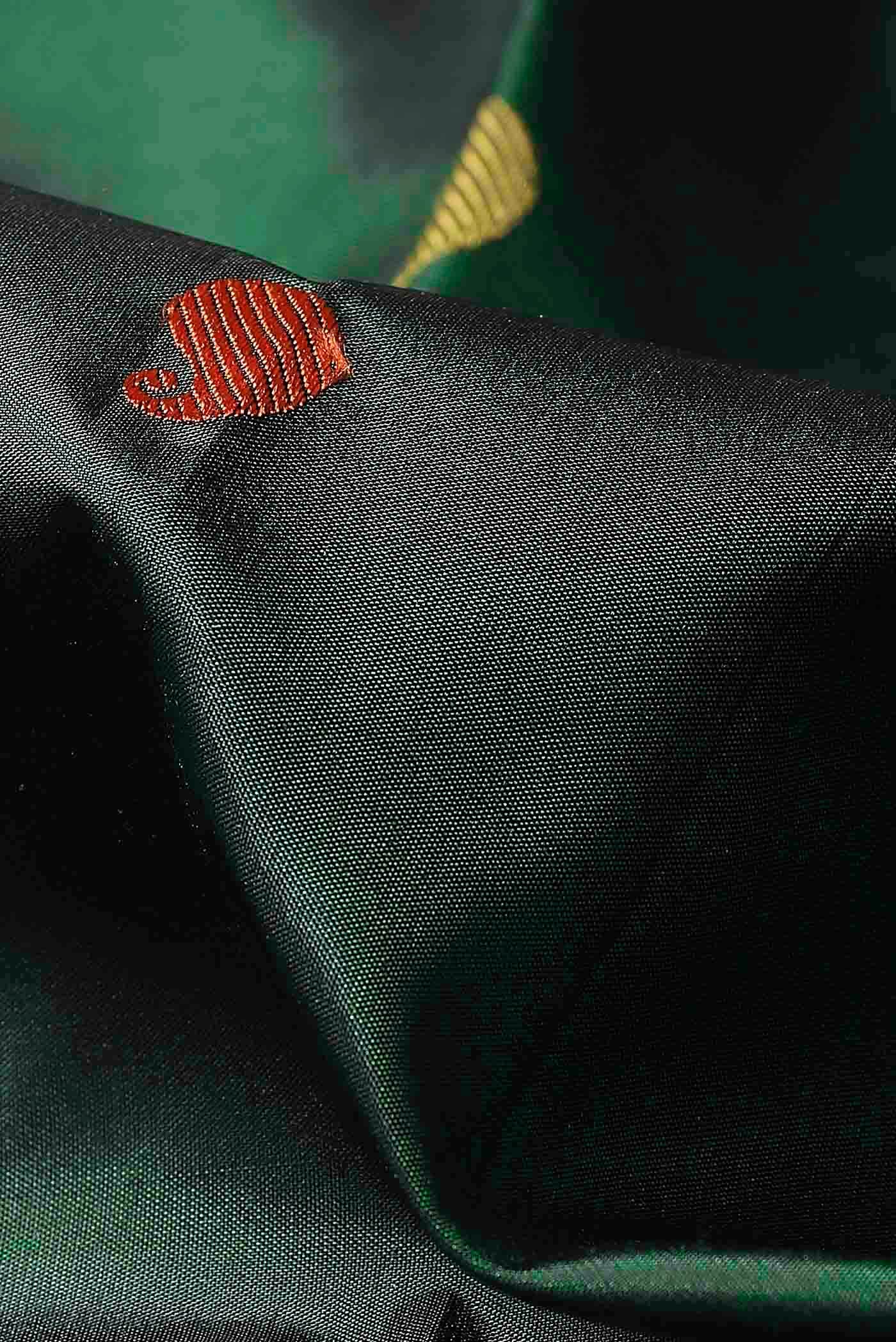 Bottle Green Kanchipuram Silk Saree