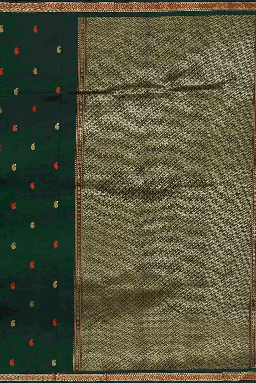 Bottle Green Kanchipuram Silk Saree