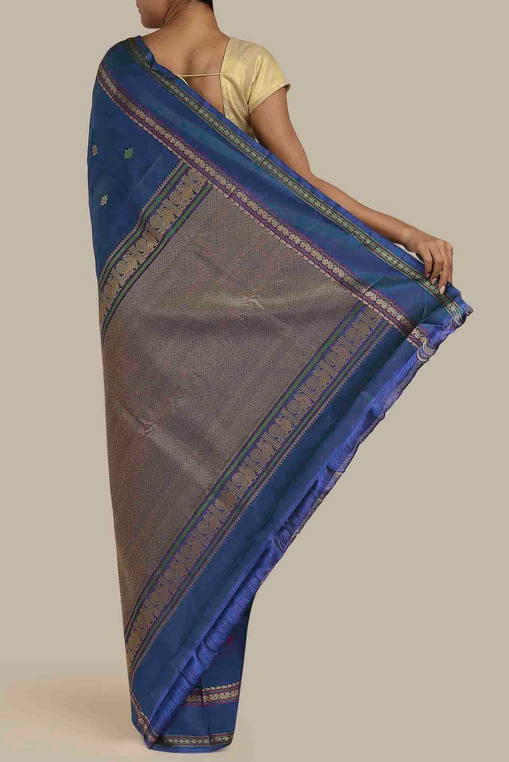 Blue Kanchipuram Silk Saree