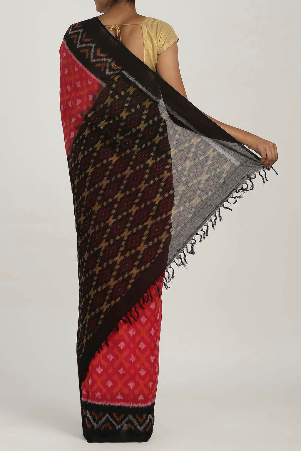 Red Maheshwari Silk Cotton Saree