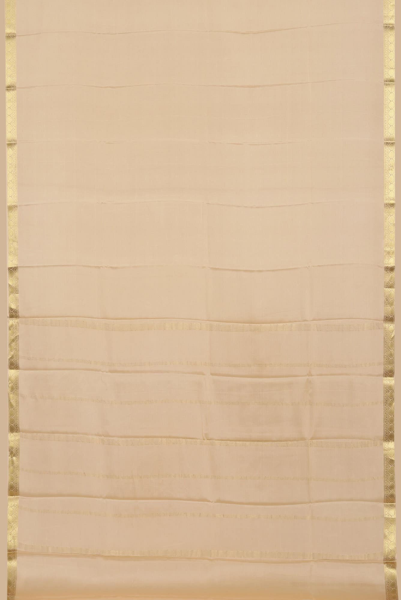 Cream Mysore Crepe Saree