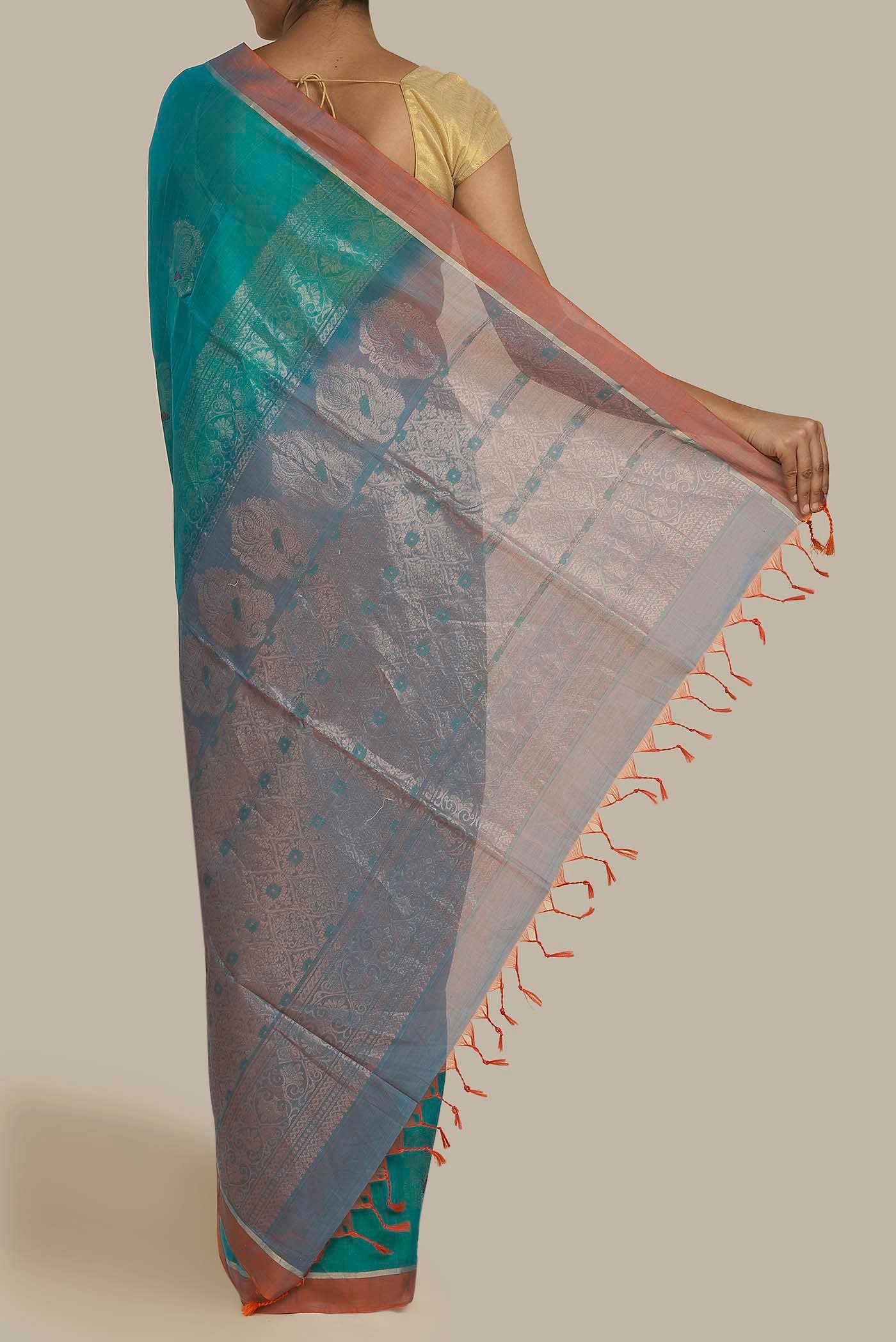 Blue Silk Cotton Saree