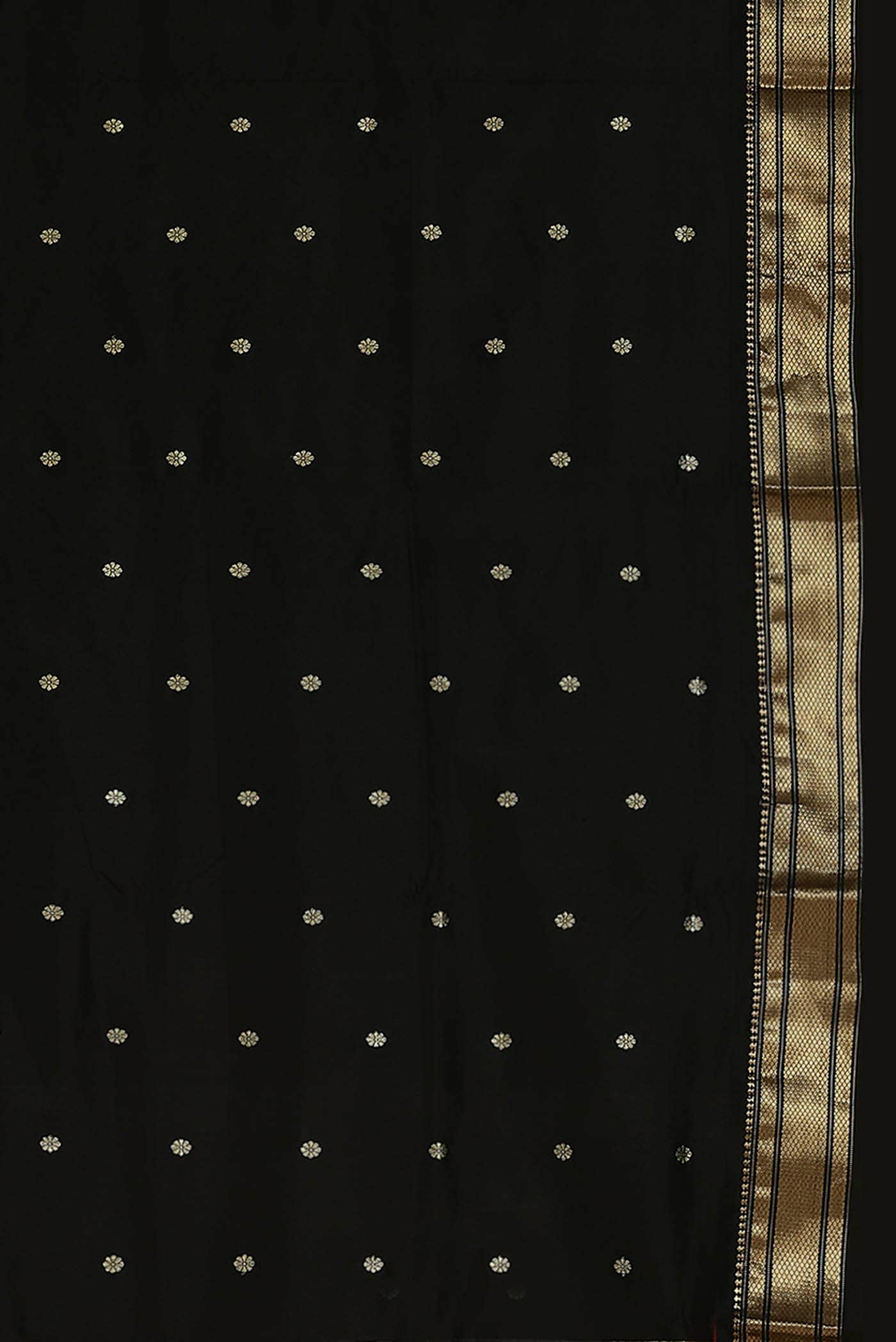 Black Maheshwari Silk Saree