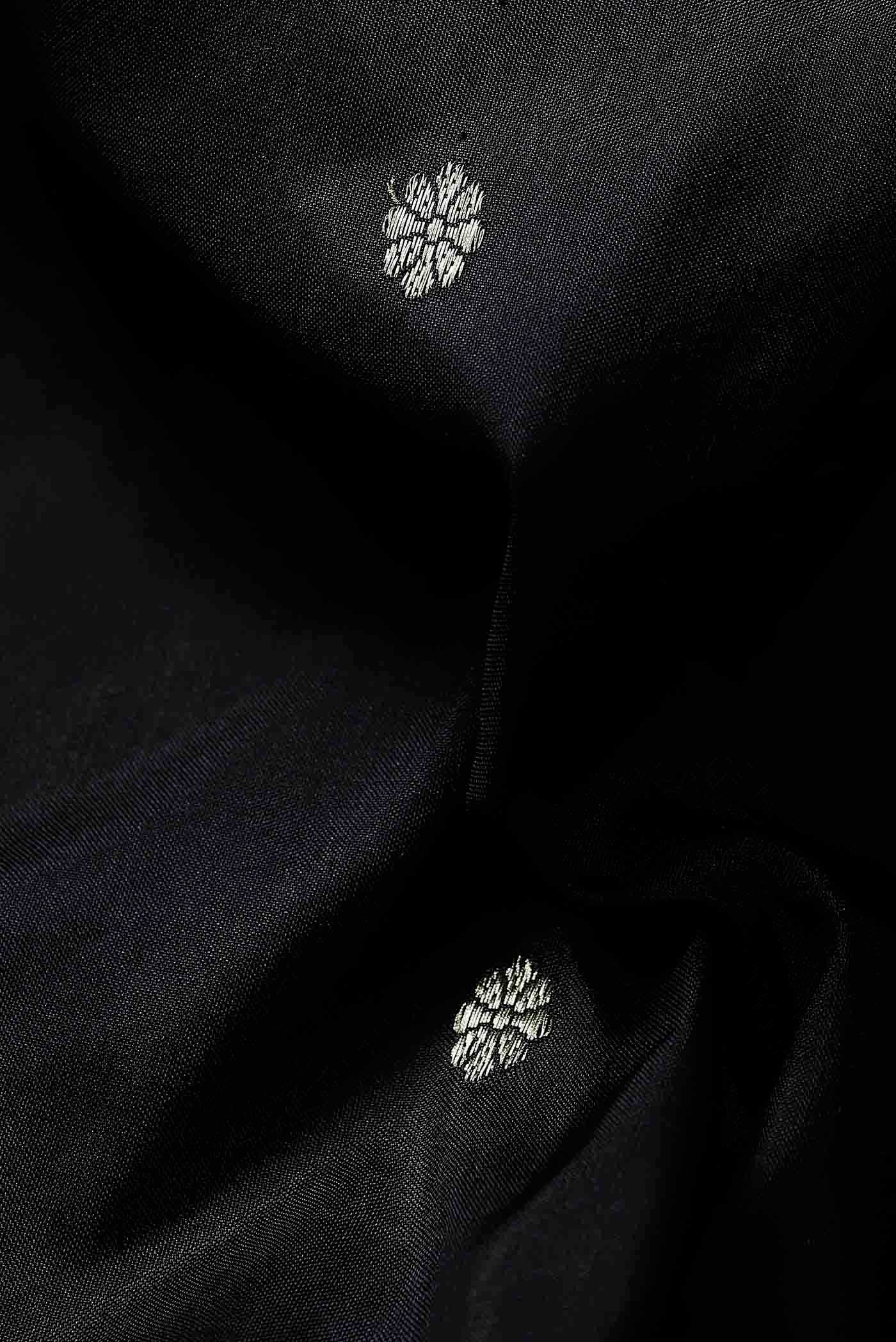 Black Maheshwari Silk Saree