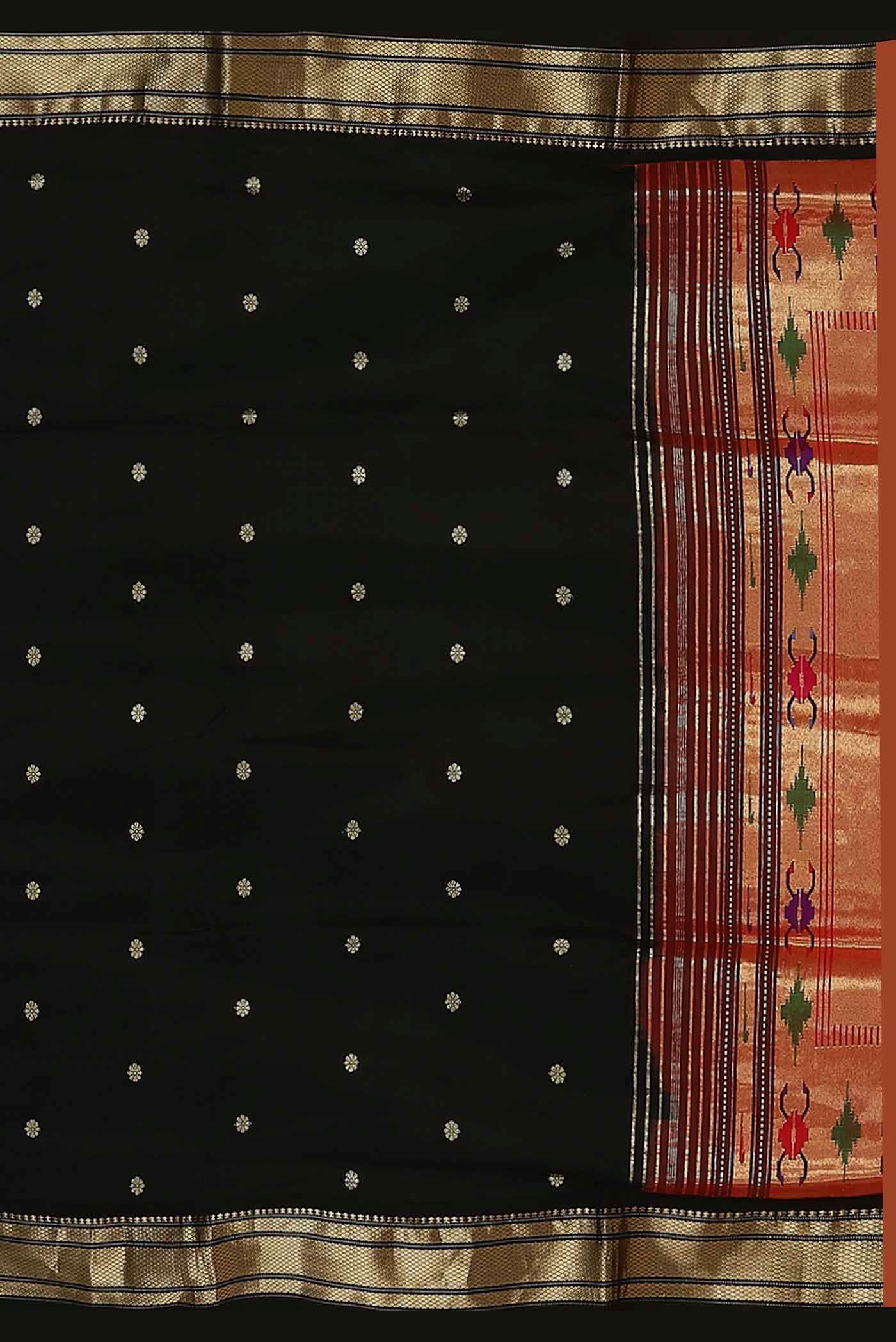 Black Maheshwari Silk Saree
