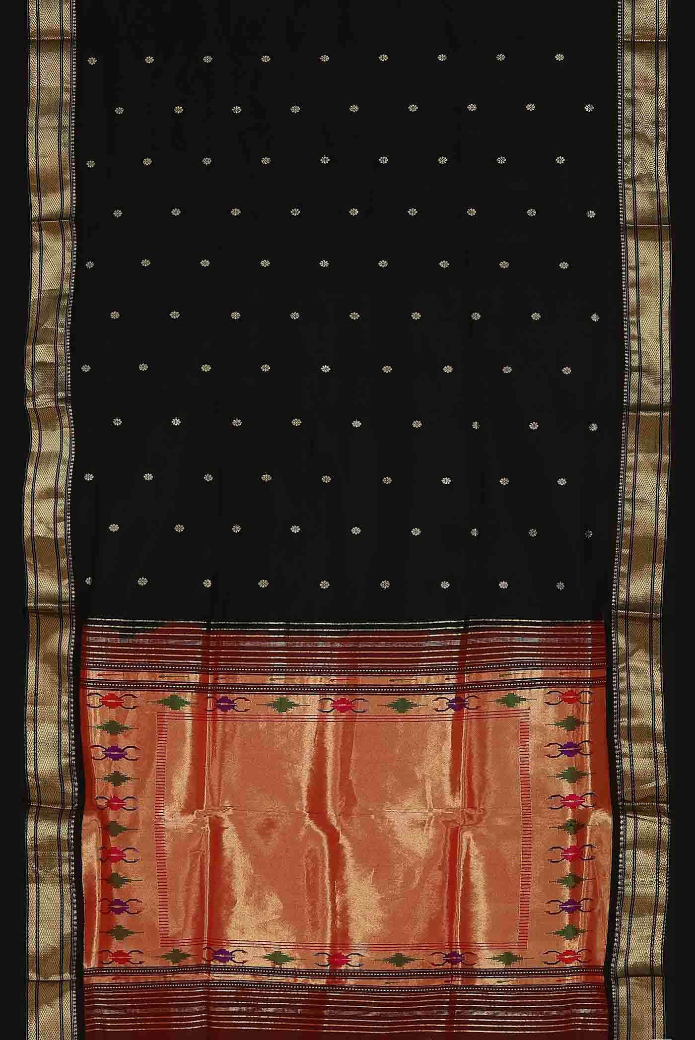 Black Maheshwari Silk Saree