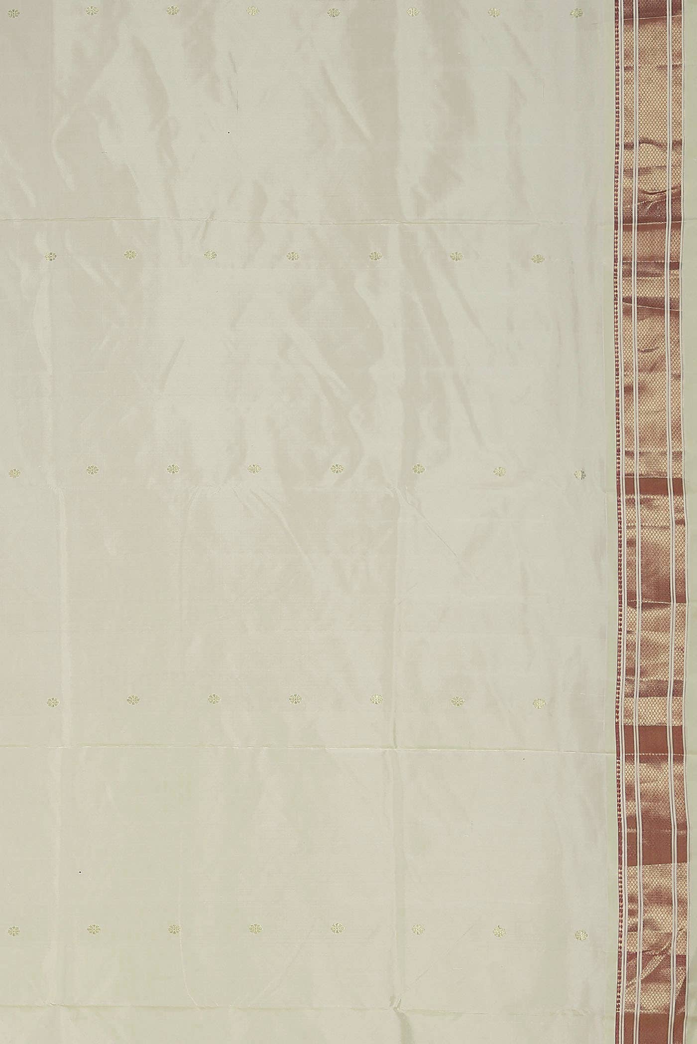 Off White Maheshwari Silk Saree