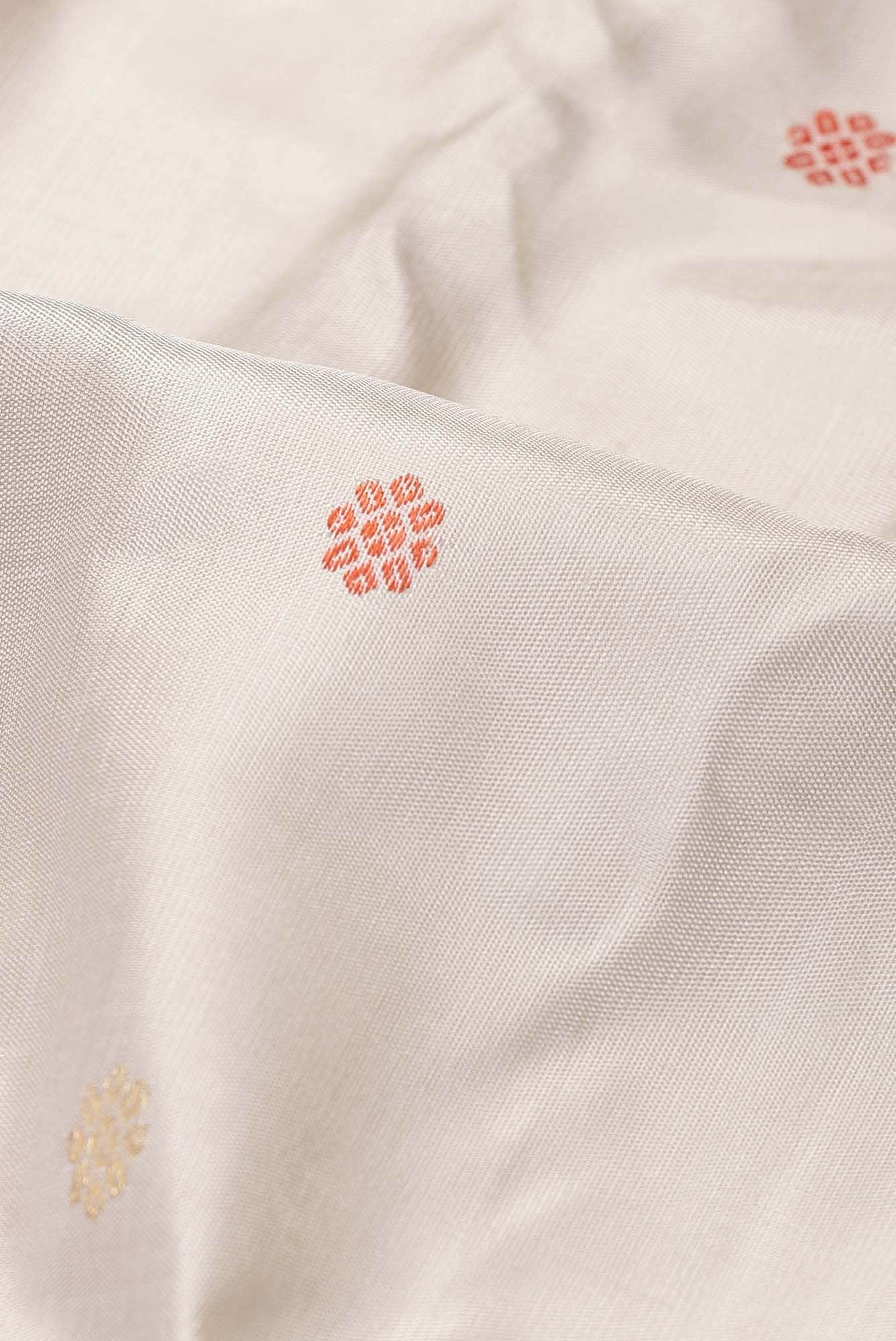 White Gadwal Silk Saree