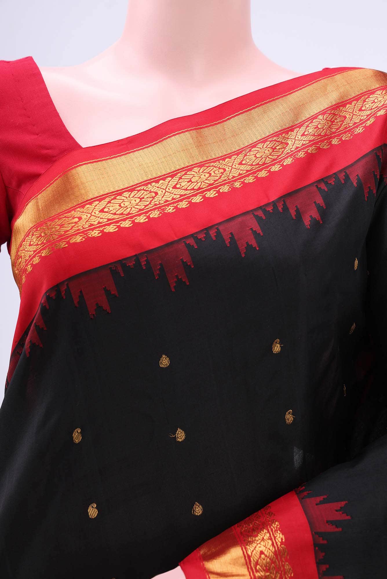 Black Gadwal Silk Saree