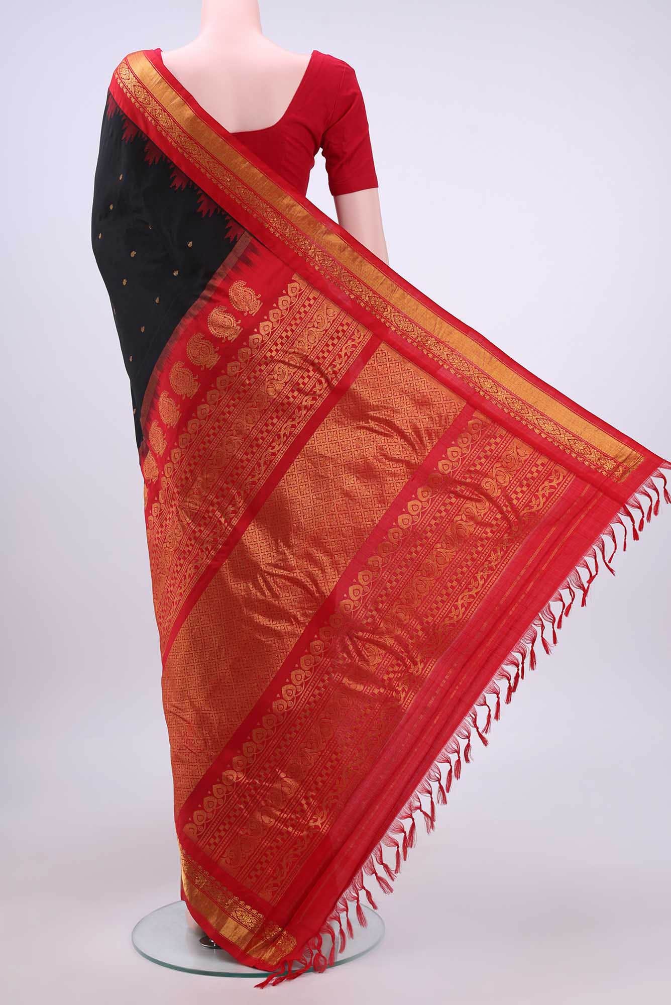 Black Gadwal Silk Saree