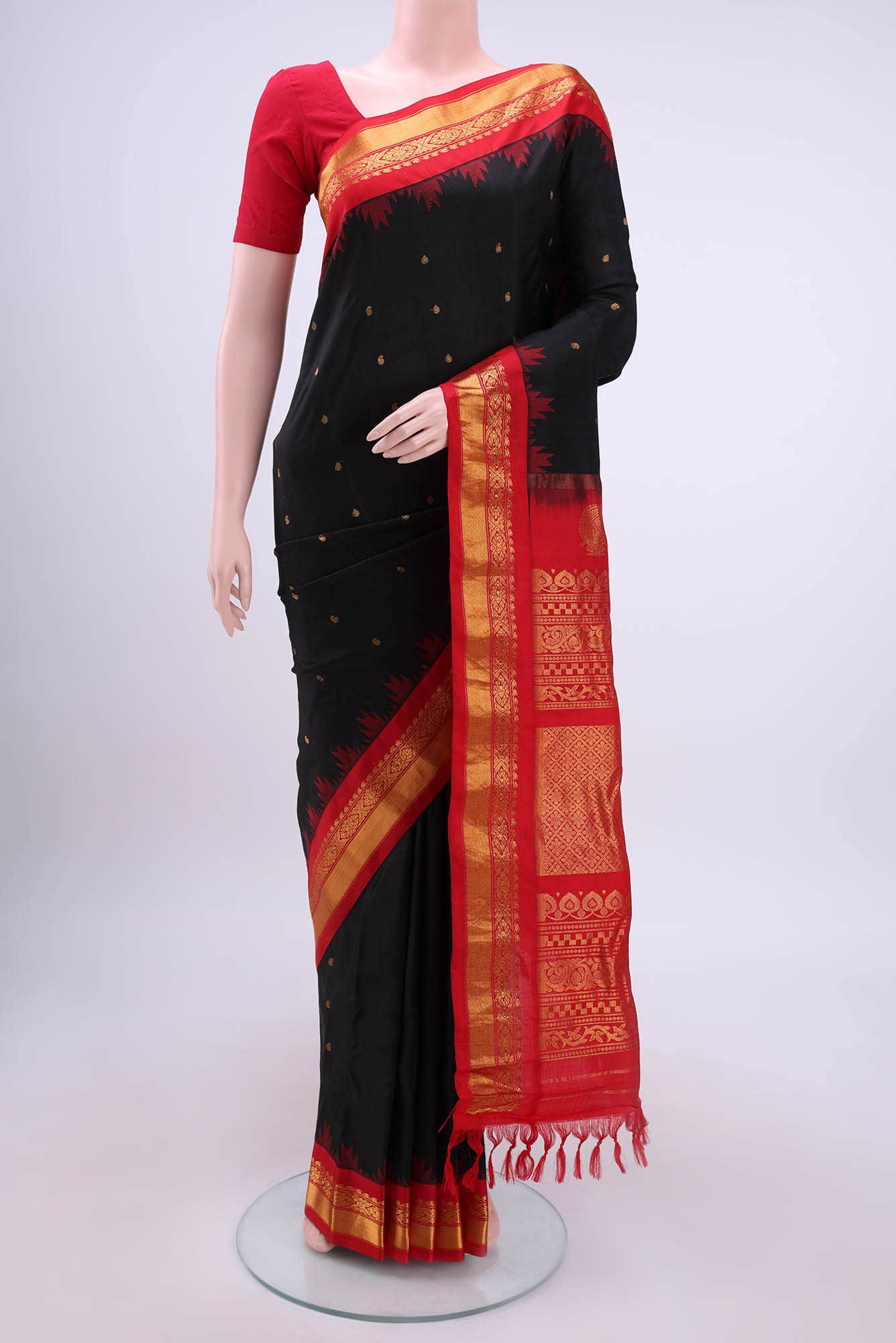 Black Gadwal Silk Saree