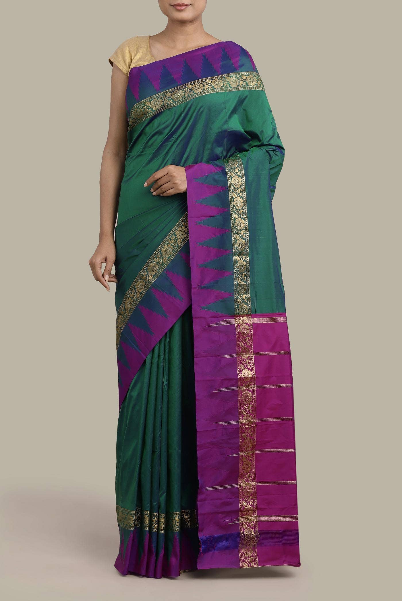 Green Bangalore Silk Saree