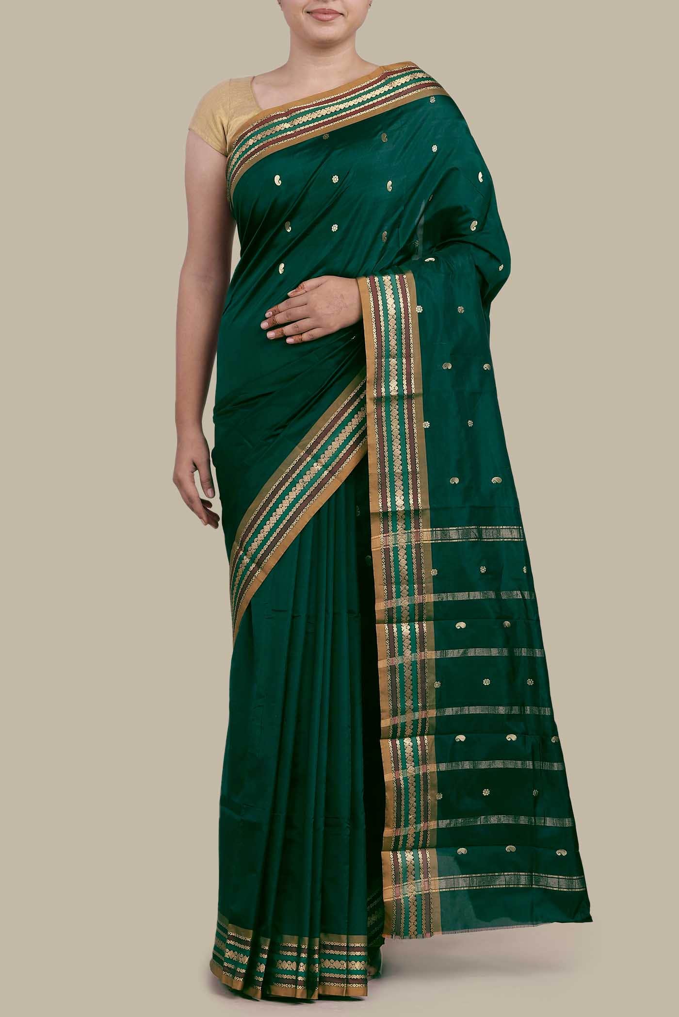 Green Blended Bangalore Silk Saree