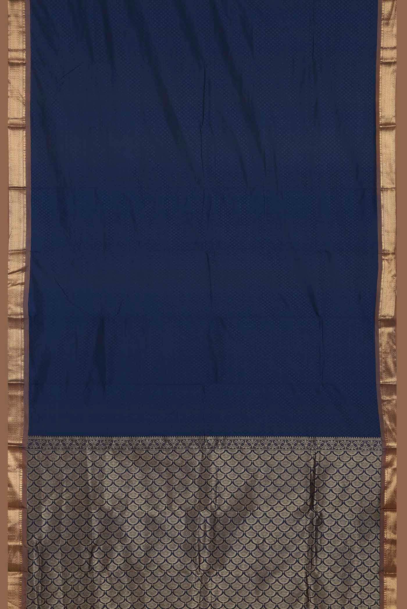 Blue Blended Bangalore Silk Saree