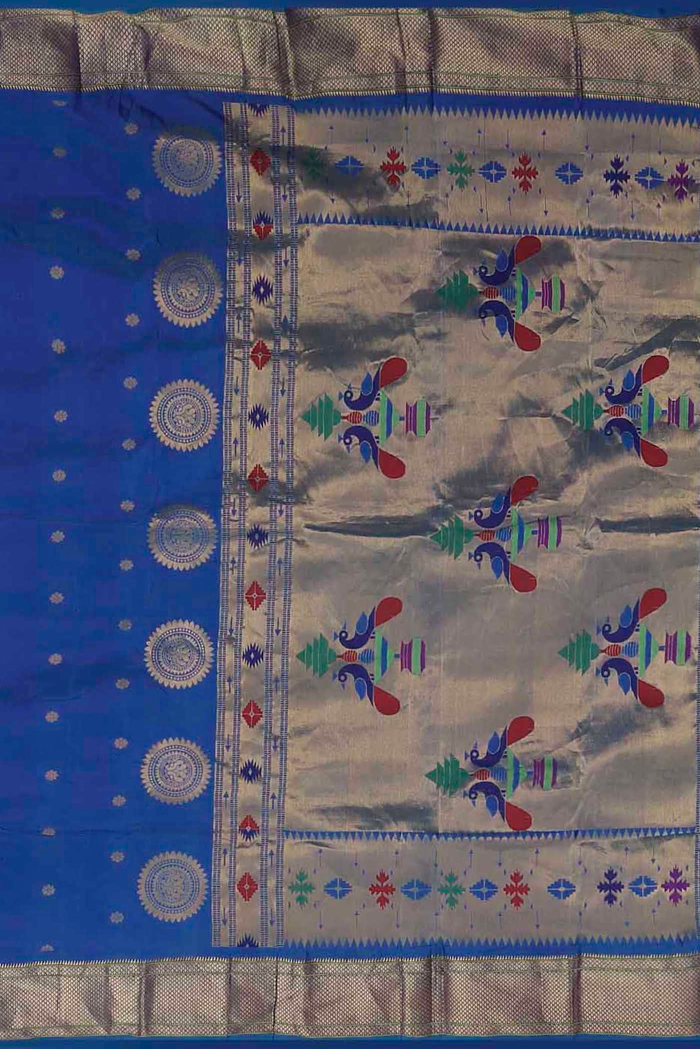 Blue Blended Bangalore Silk Saree
