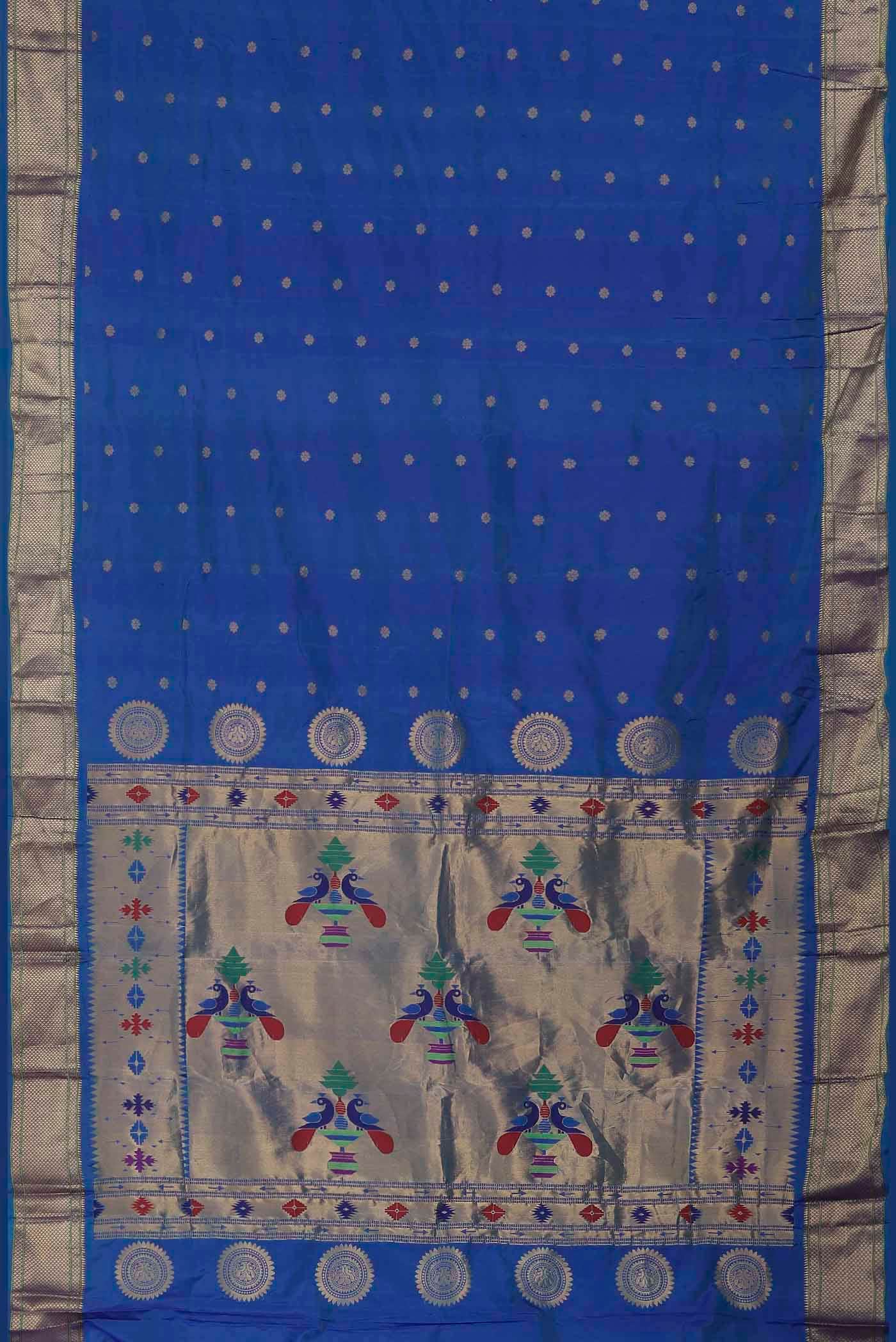 Blue Blended Bangalore Silk Saree