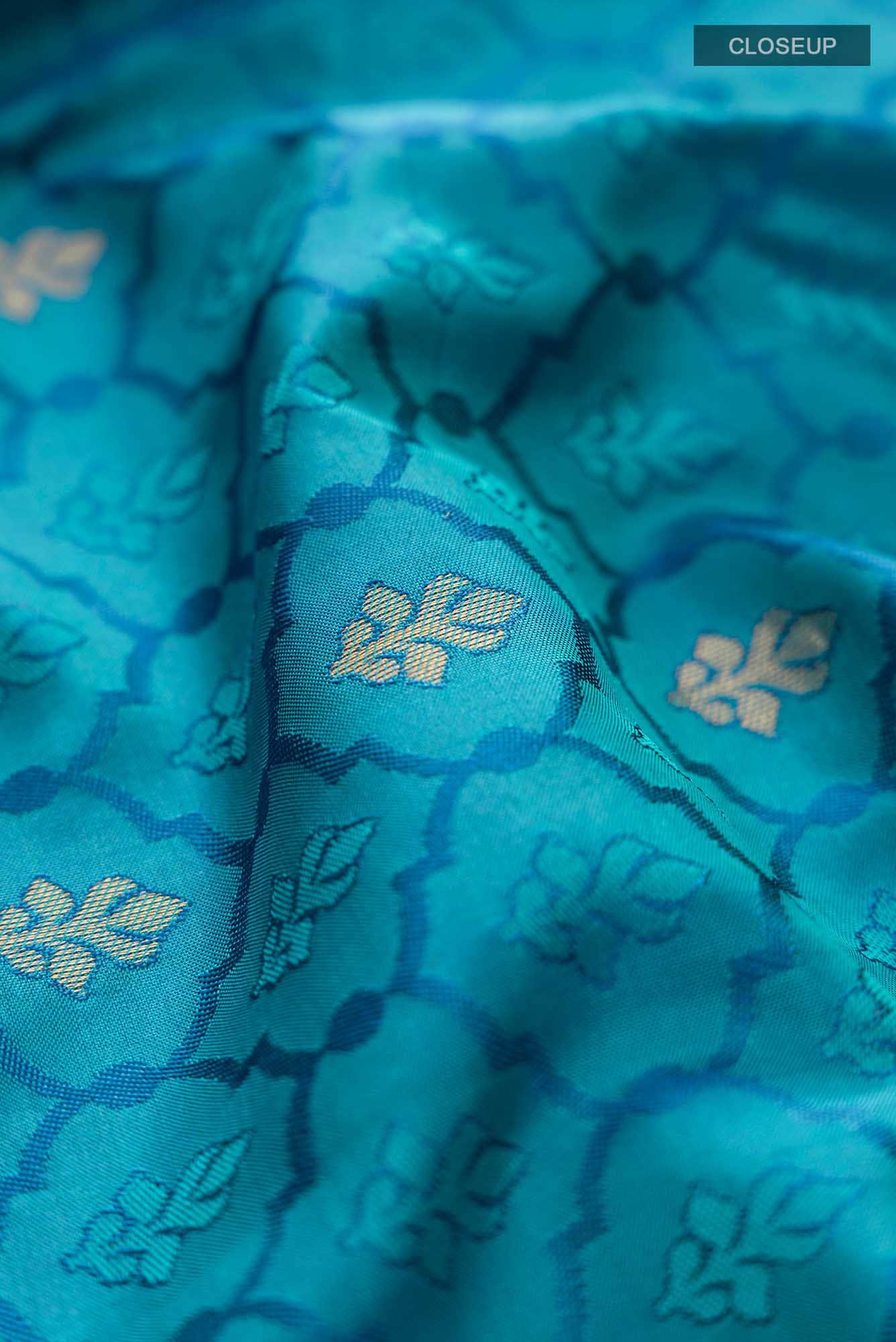 BUE WITH DARK BLUE Dual Tone Soft Silk Saree
