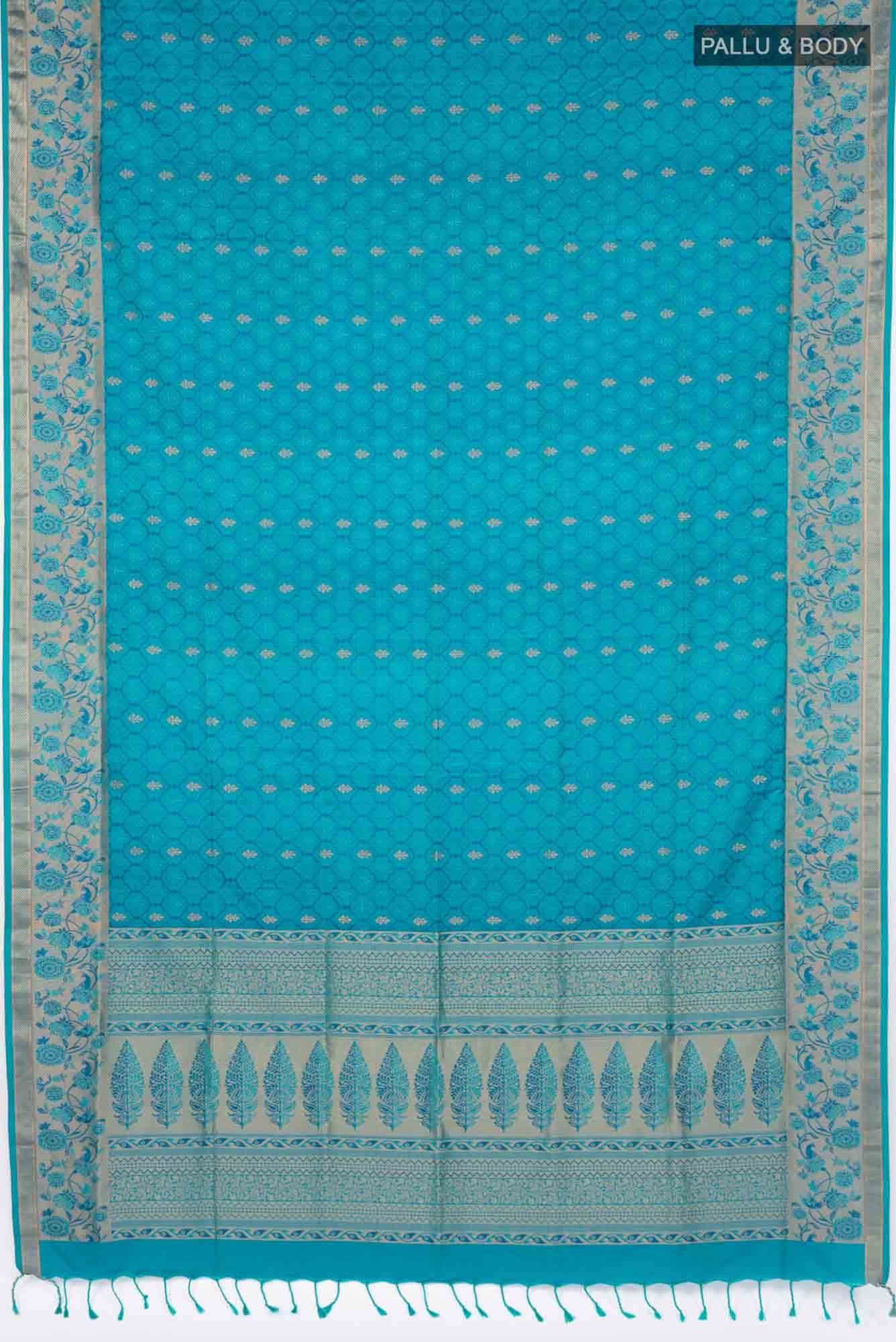 BUE WITH DARK BLUE Dual Tone Soft Silk Saree