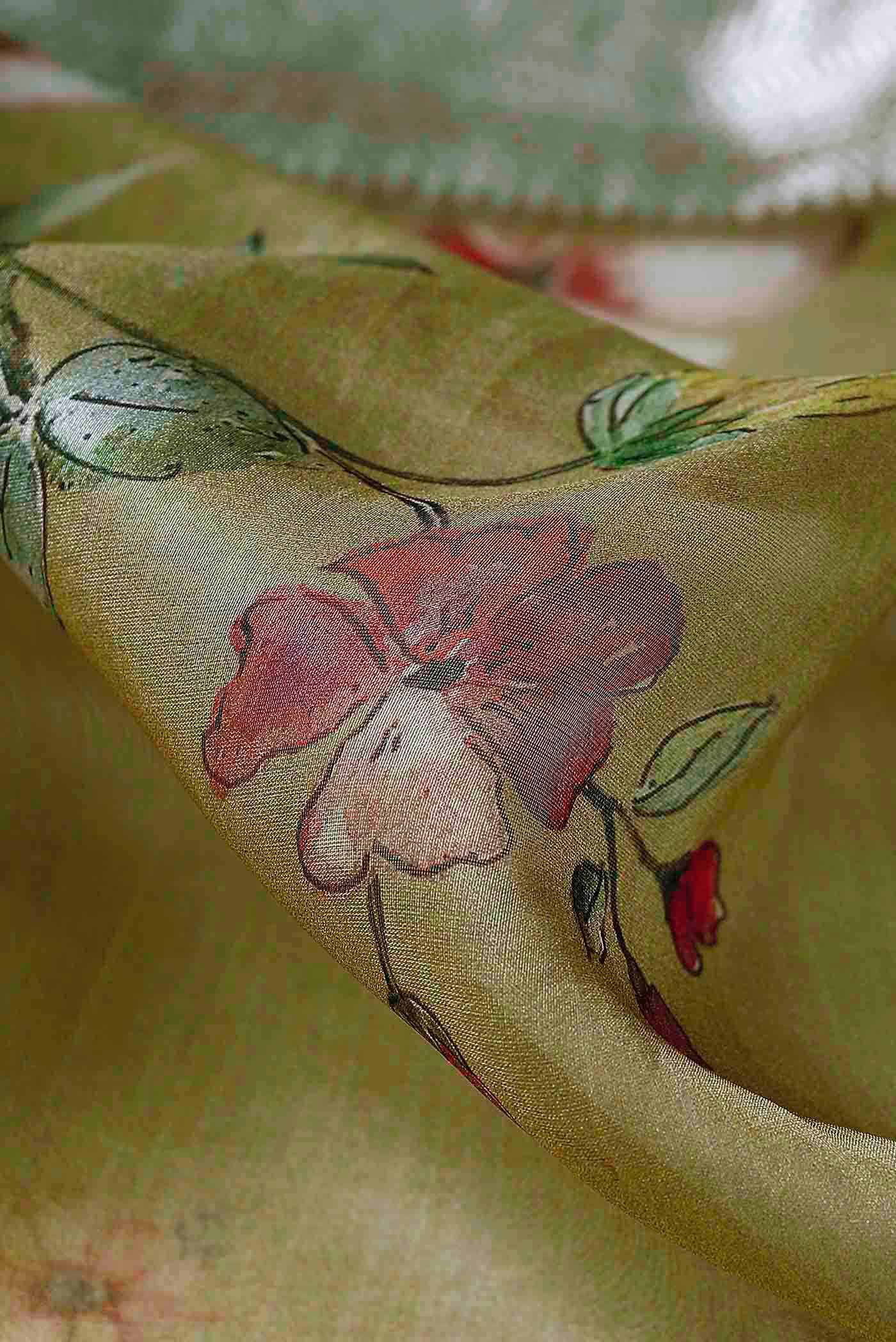 Green Organza Silk Saree