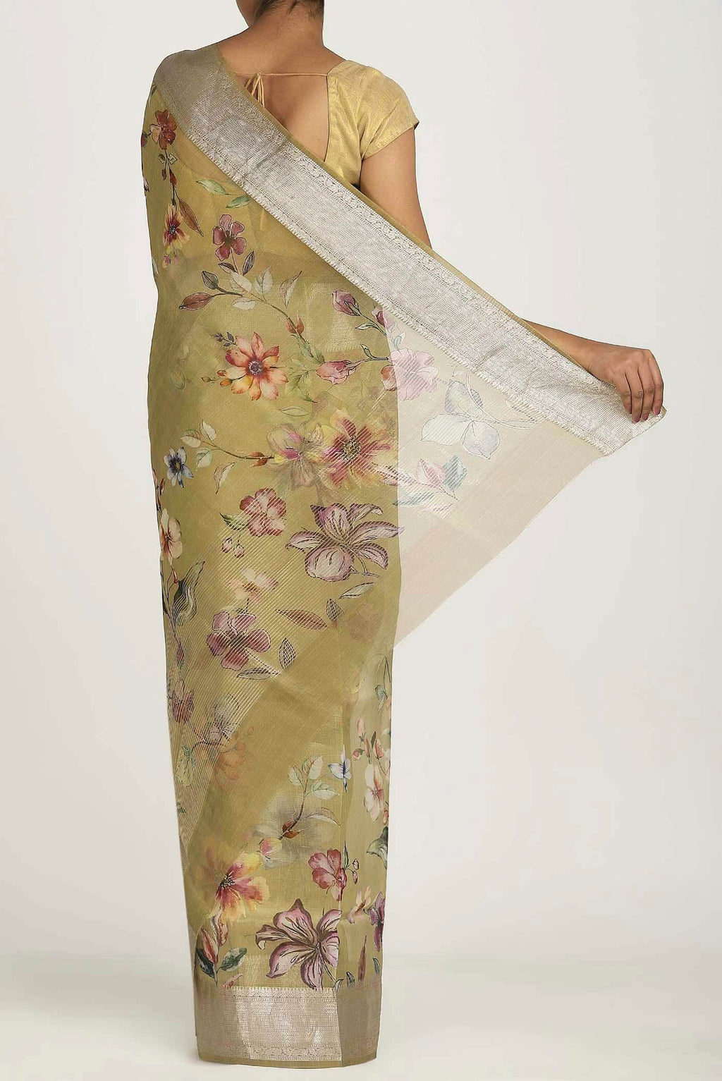 Green Organza Silk Saree
