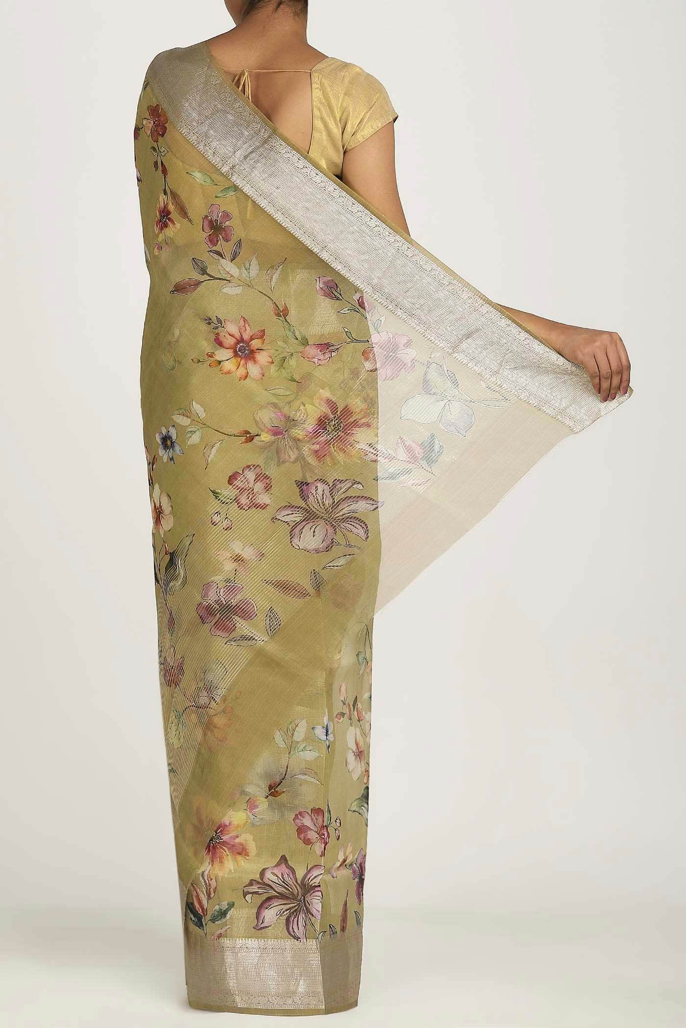 Green Organza Silk Saree