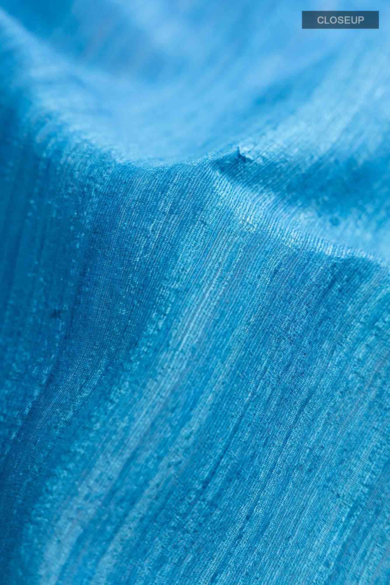Dark Blue Banarasi Tussar Silk Saree