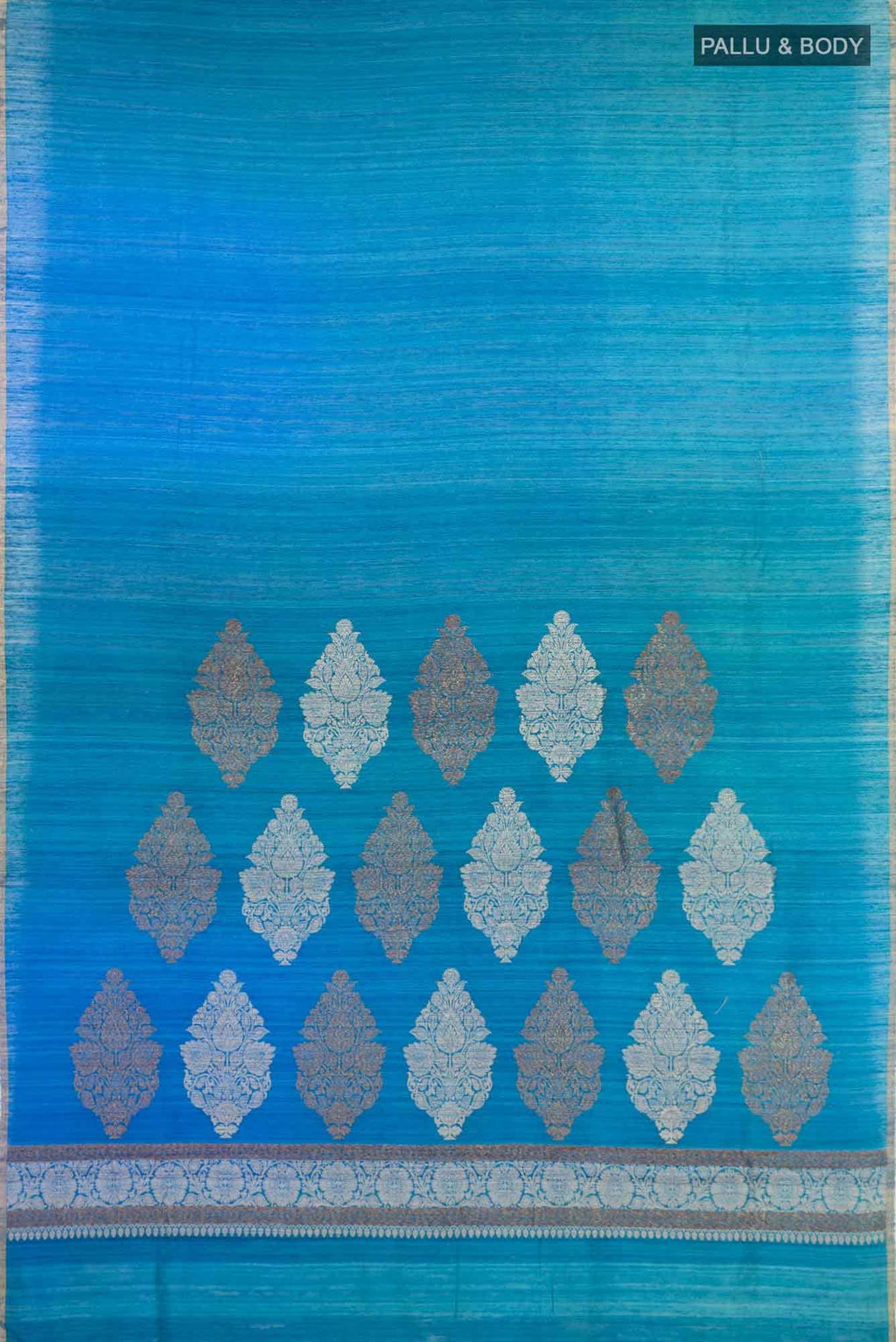 Dark Blue Banarasi Tussar Silk Saree