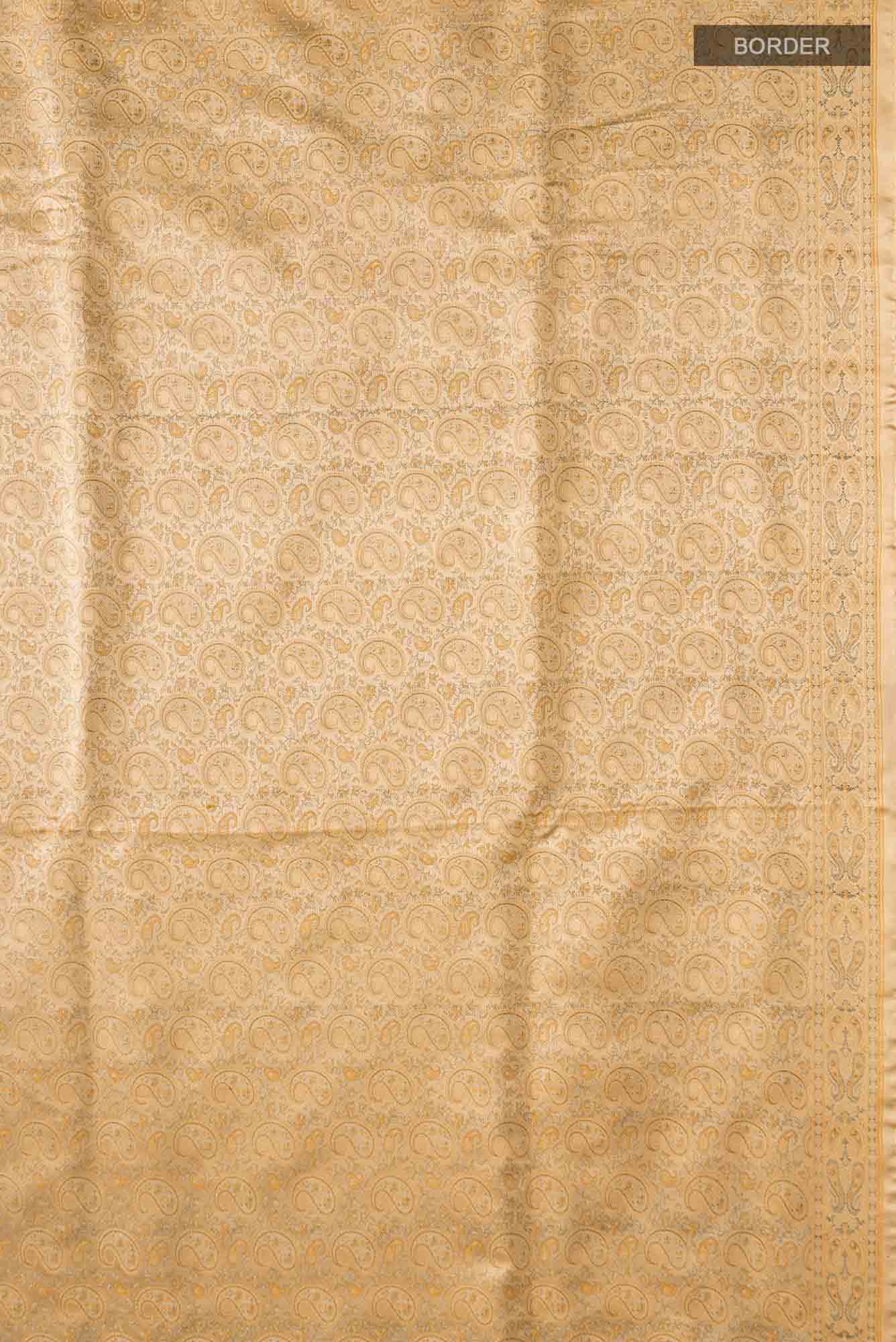 Golden Banarasi Tanchoi Silk Saree