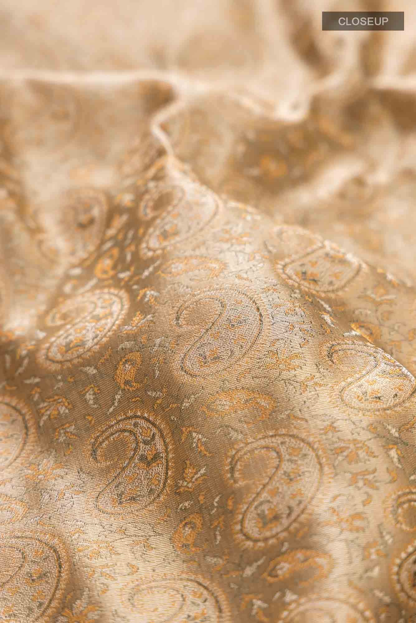 Golden Banarasi Tanchoi Silk Saree