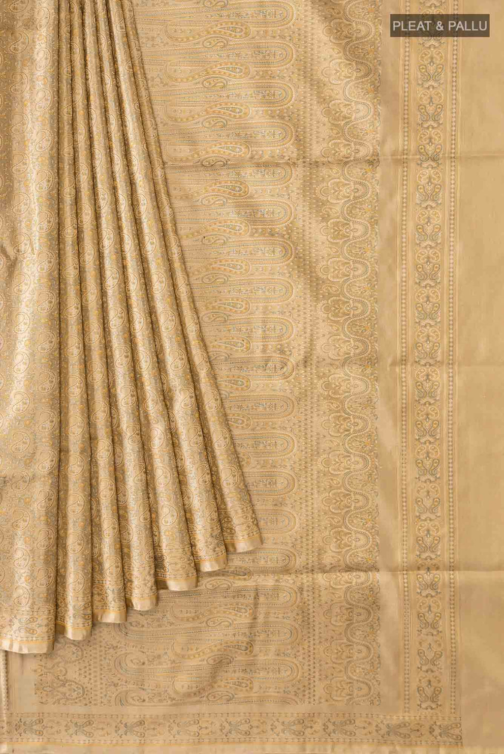 Golden Banarasi Tanchoi Silk Saree