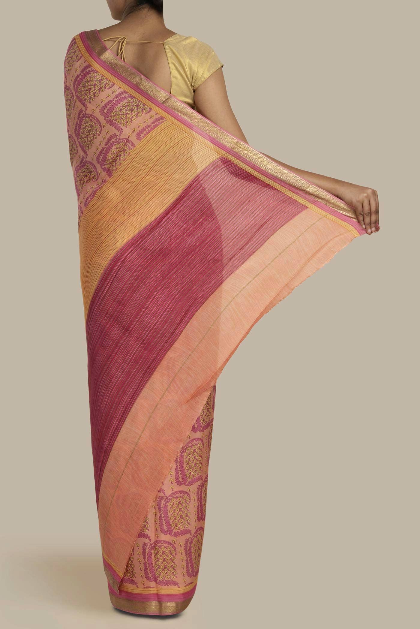 Coral Mysore Crepe Saree