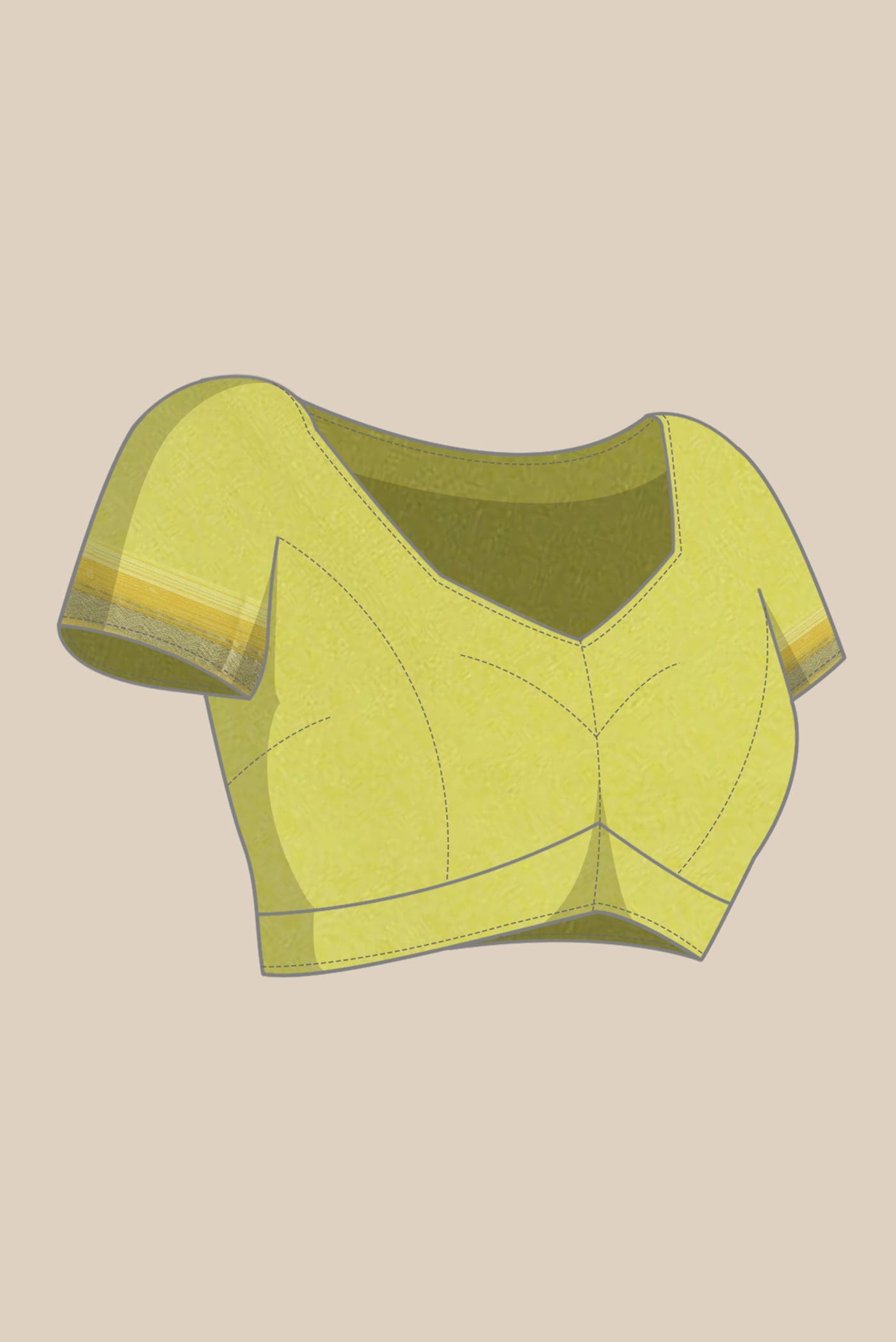 Yellow Mysore Crepe Saree