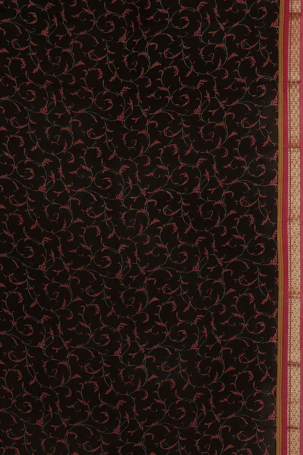 Black Mysore Crepe Saree