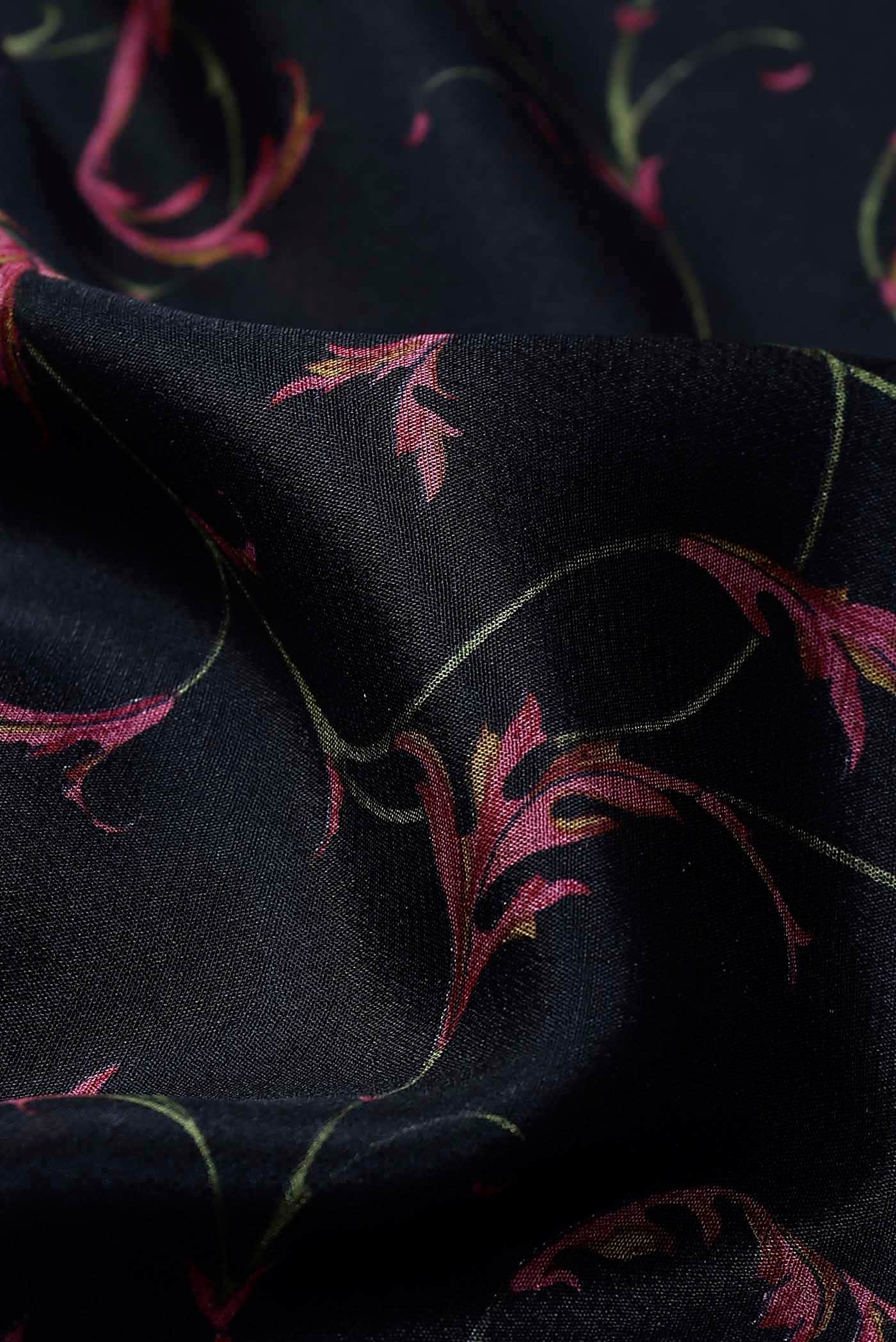 Black Mysore Crepe Saree