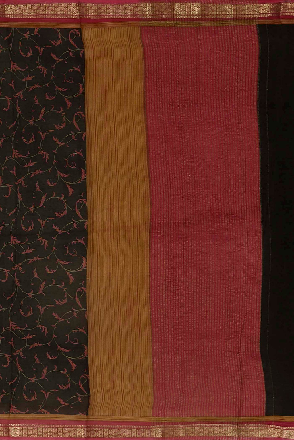 Black Mysore Crepe Saree